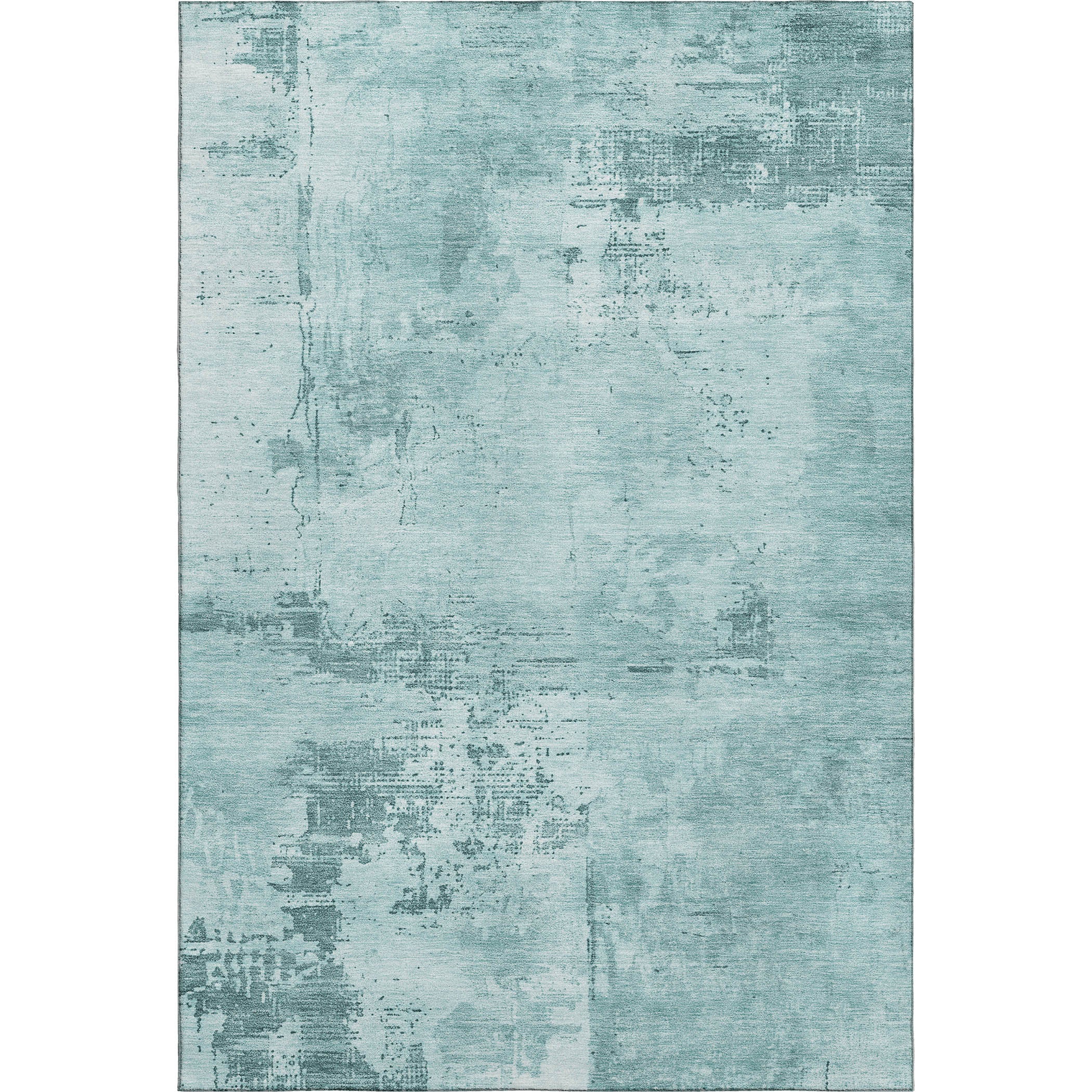 Antigua Machine Washable Transitional Seafoam Blue Rug 2'6" x 3'10" #shape_Rectangle