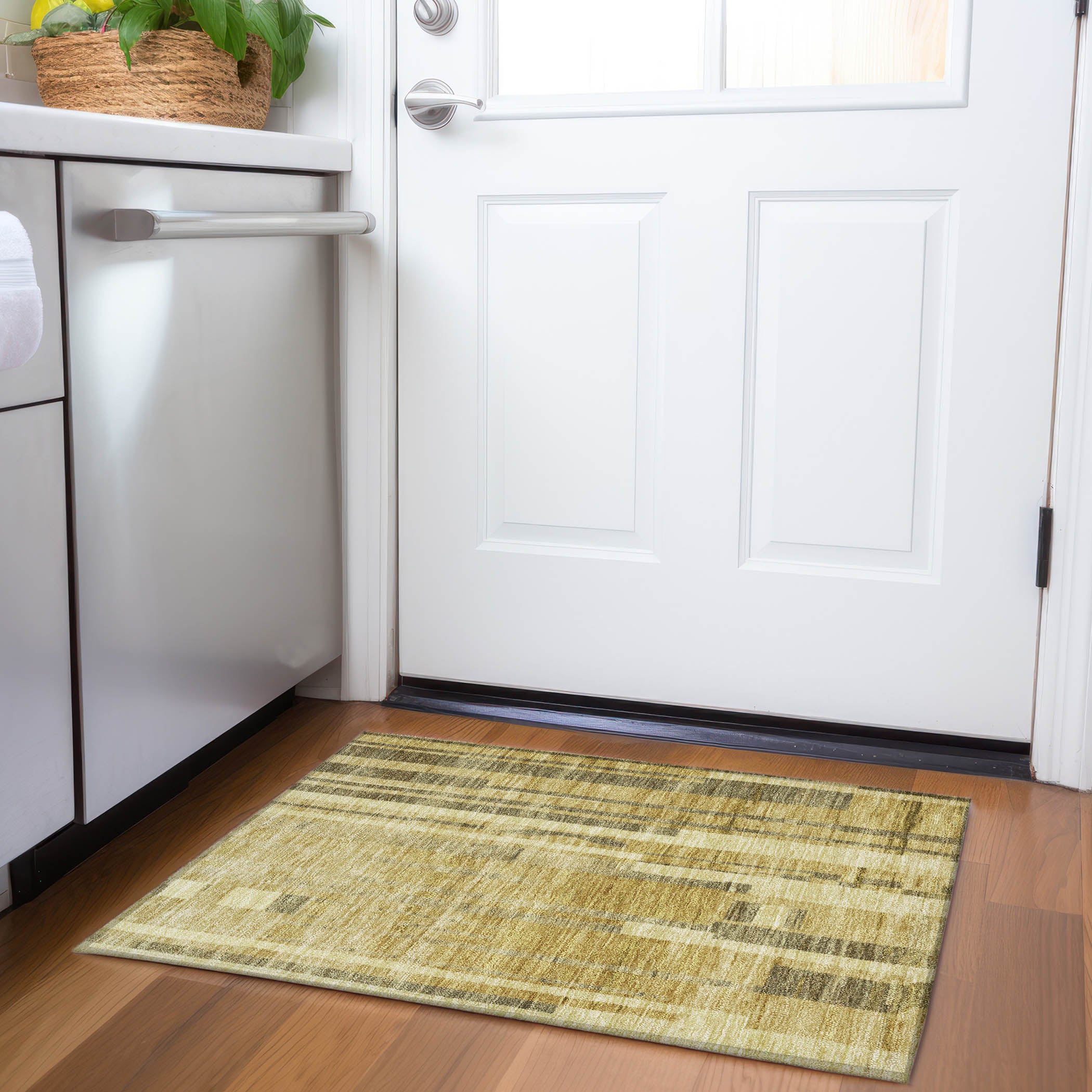 Santorini Machine Washable Transitional Gold Rug 1'8" x 2'6" #shape_Rectangle