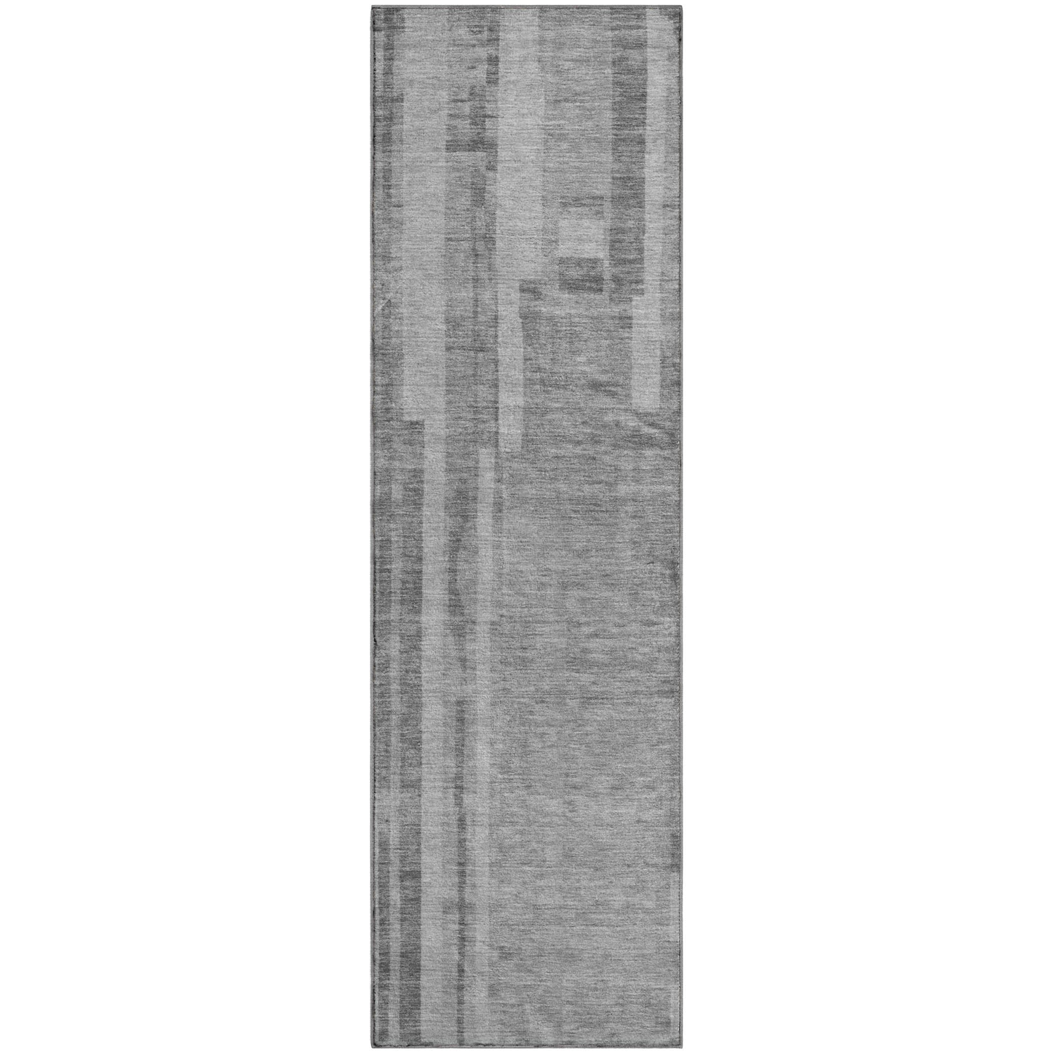 Santorini Machine Washable Transitional Gray Rug 2'3" x 7'6" #shape_Runner