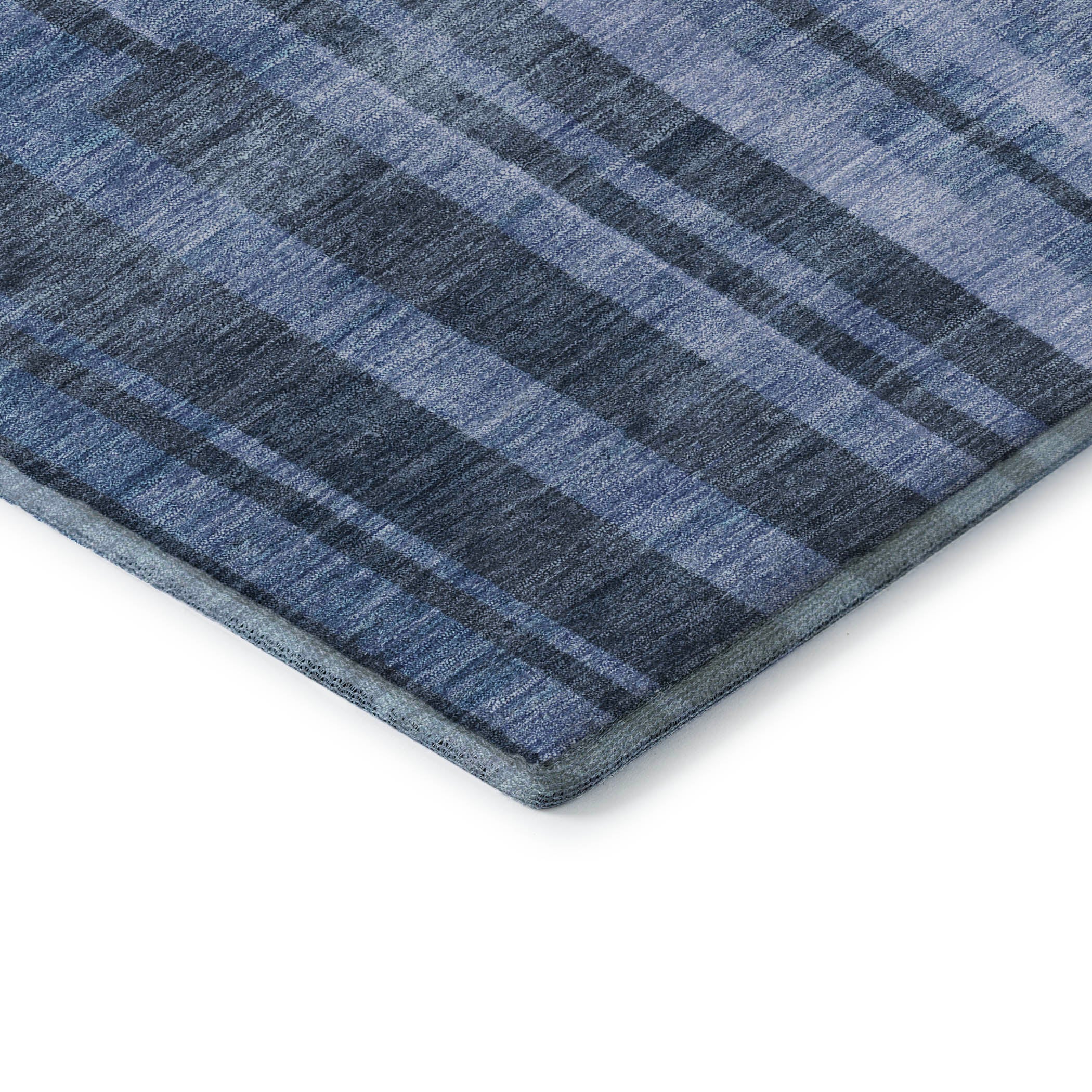 Santorini Machine Washable Transitional Navy Blue Rug 1'8" x 2'6" #shape_Rectangle