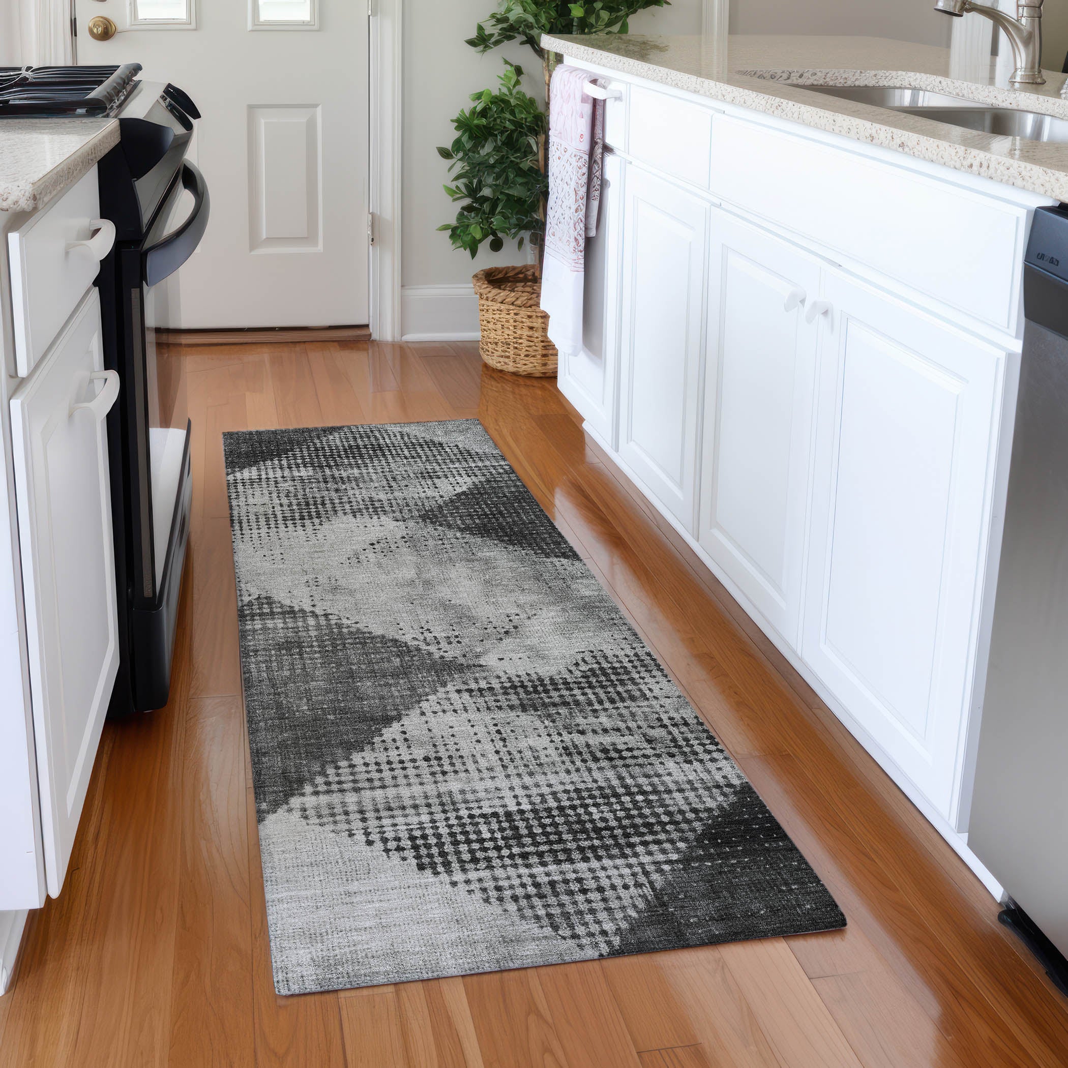 Mostar Machine Washable Transitional Gray Rug 2'3" x 7'6" #shape_Runner
