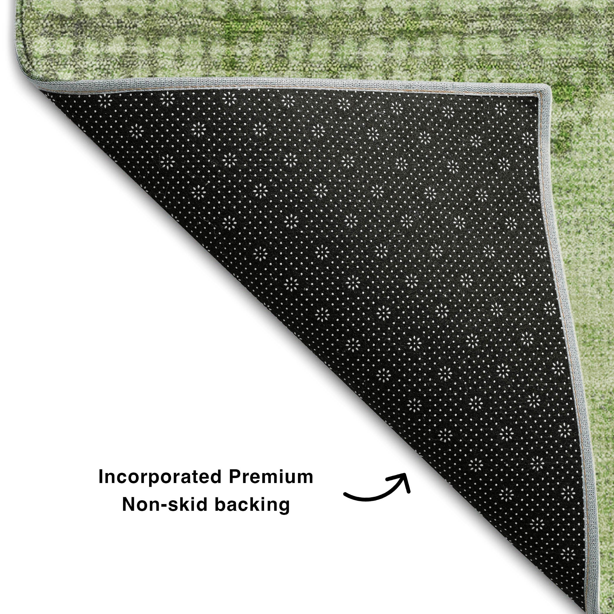 Mostar Machine Washable Transitional Green Rug 1'8" x 2'6" #shape_Rectangle