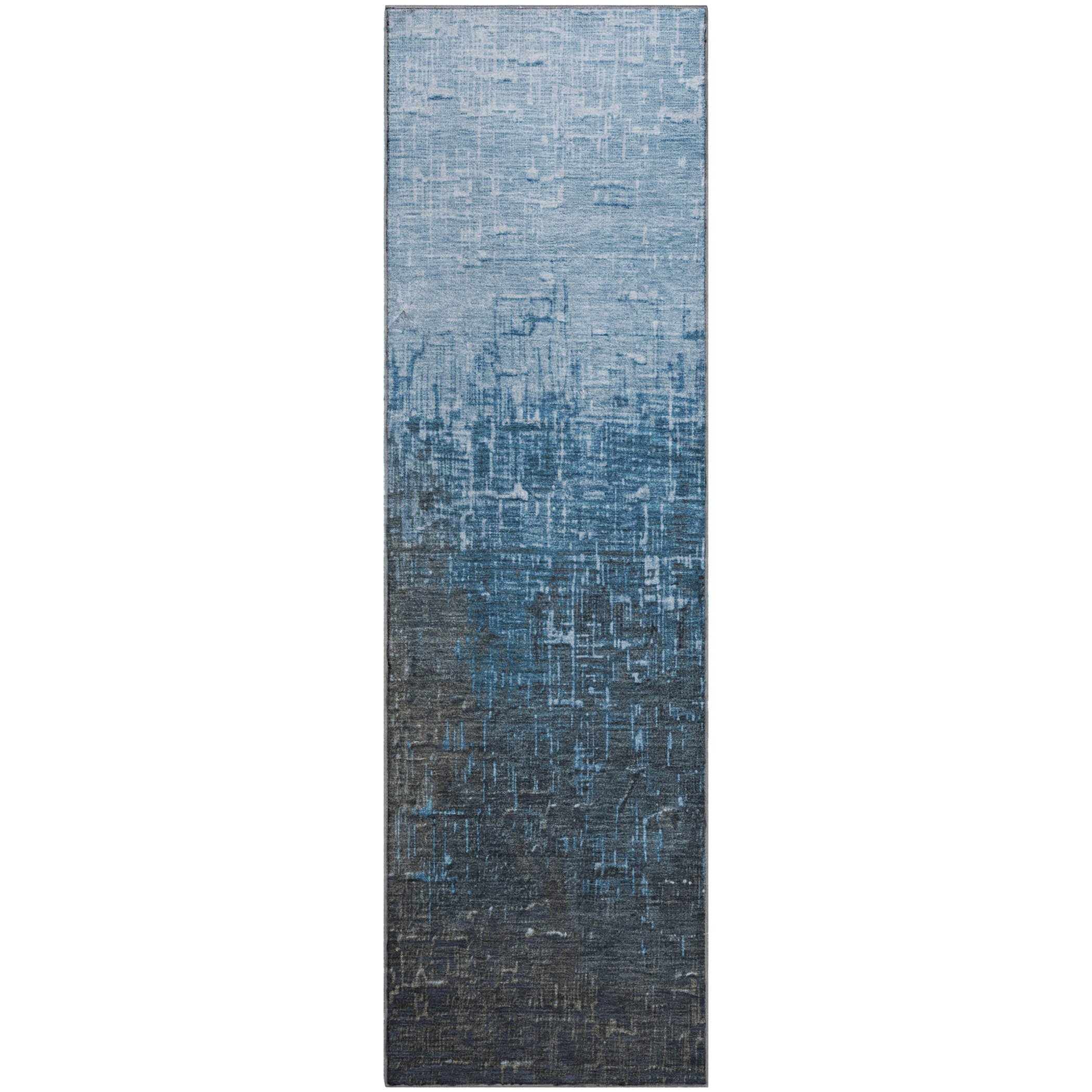 Marrakech Machine Washable Transitional Blue Rug 2'3" x 7'6" #shape_Runner