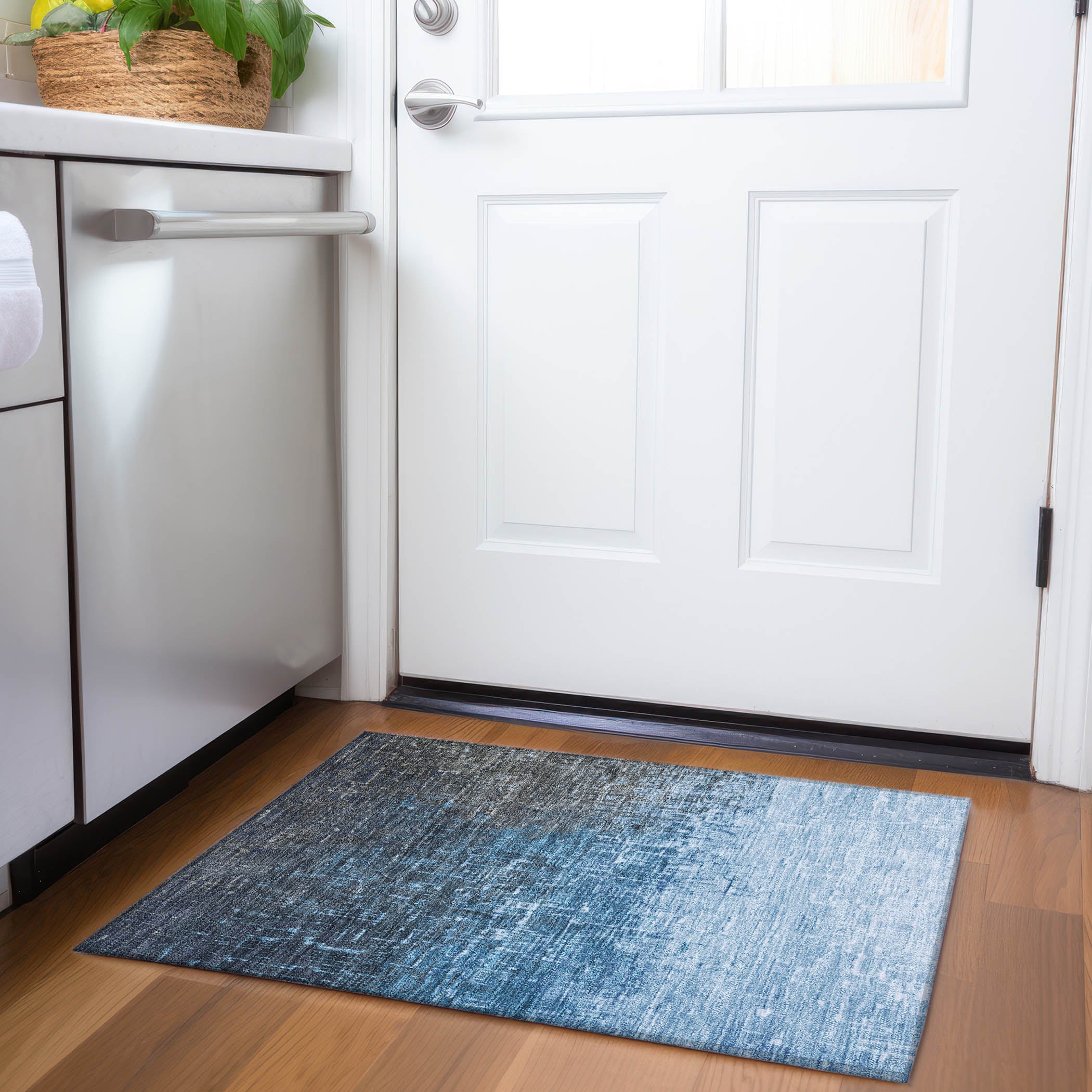 Marrakech Machine Washable Transitional Blue Rug 1'8" x 2'6" #shape_Rectangle