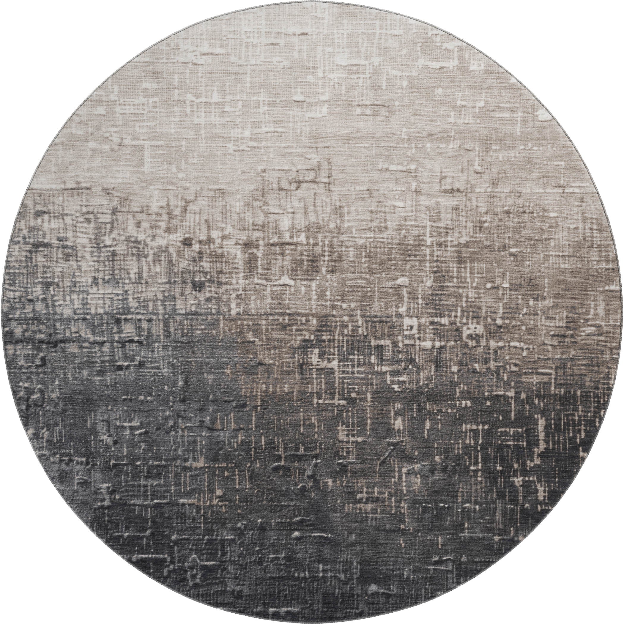 Marrakech Machine Washable Transitional Khaki Brown Rug 8' x 8' #shape_Round