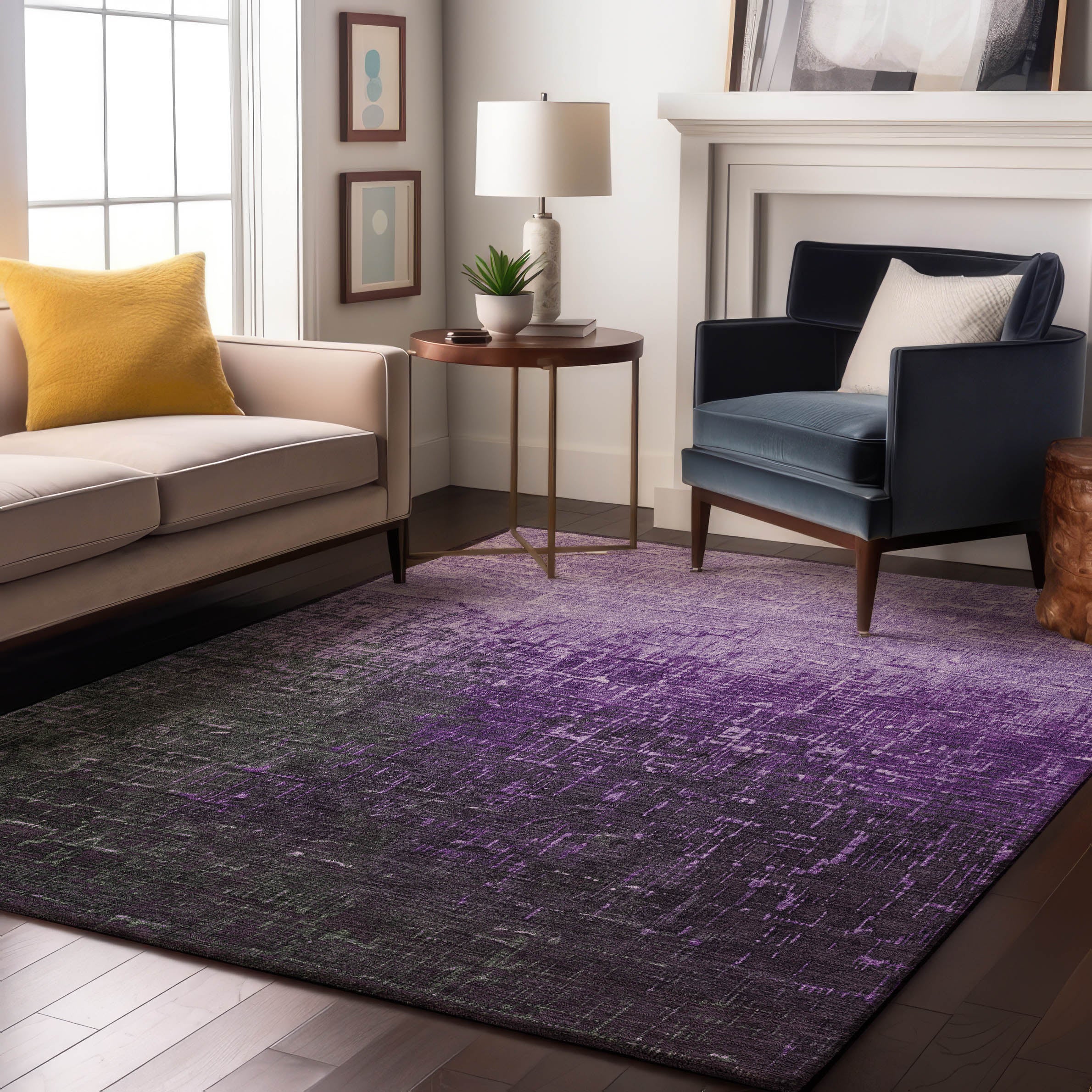 Marrakech Machine Washable Transitional Purple Rug 2'6" x 3'10" #shape_Rectangle