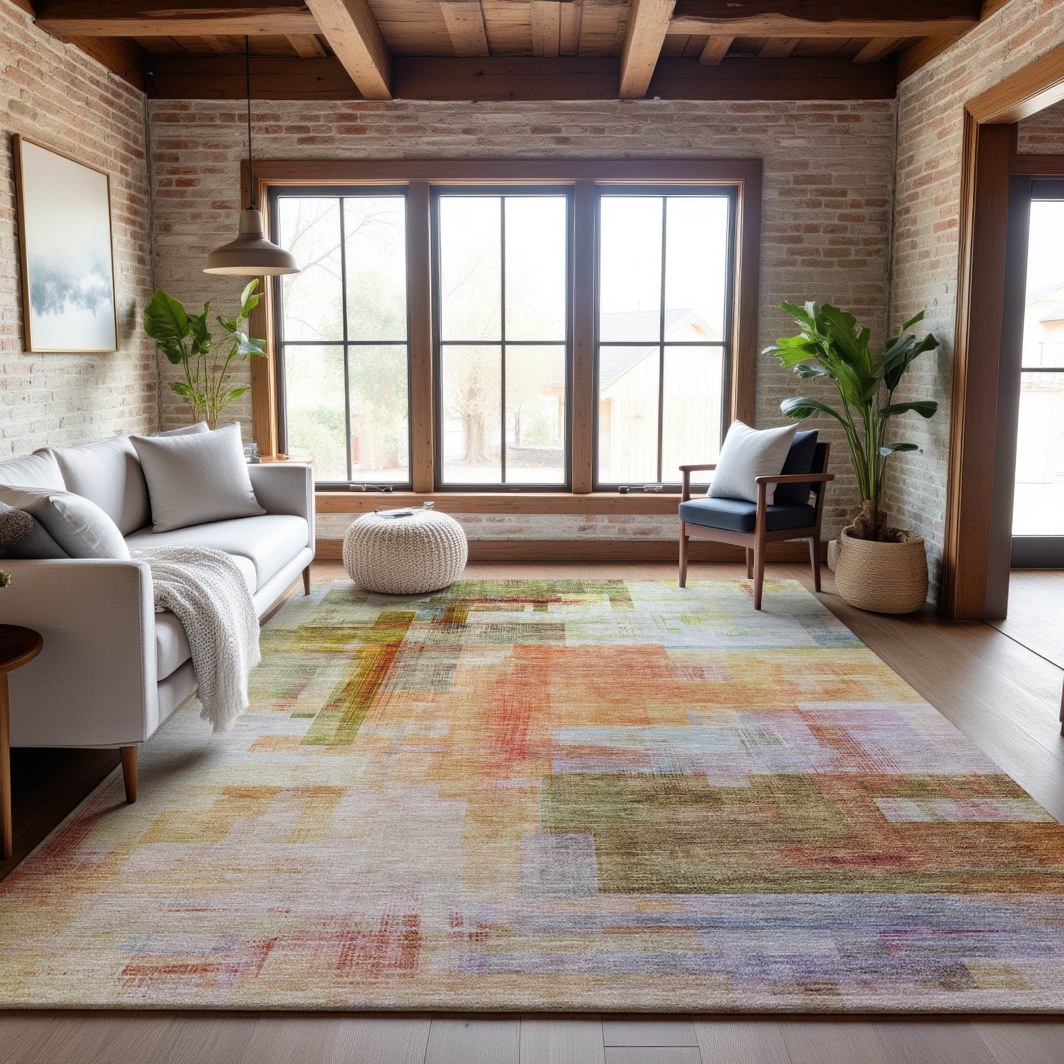 Havana Machine Washable Transitional Coral Orange Rug 2'6" x 3'10" #shape_Rectangle
