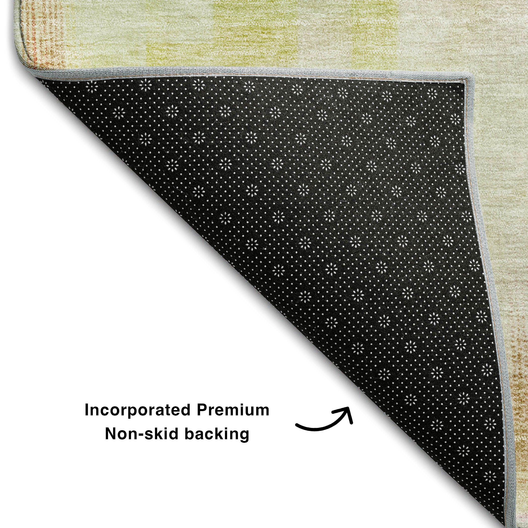 Havana Machine Washable Transitional Green Rug 1'8" x 2'6" #shape_Rectangle