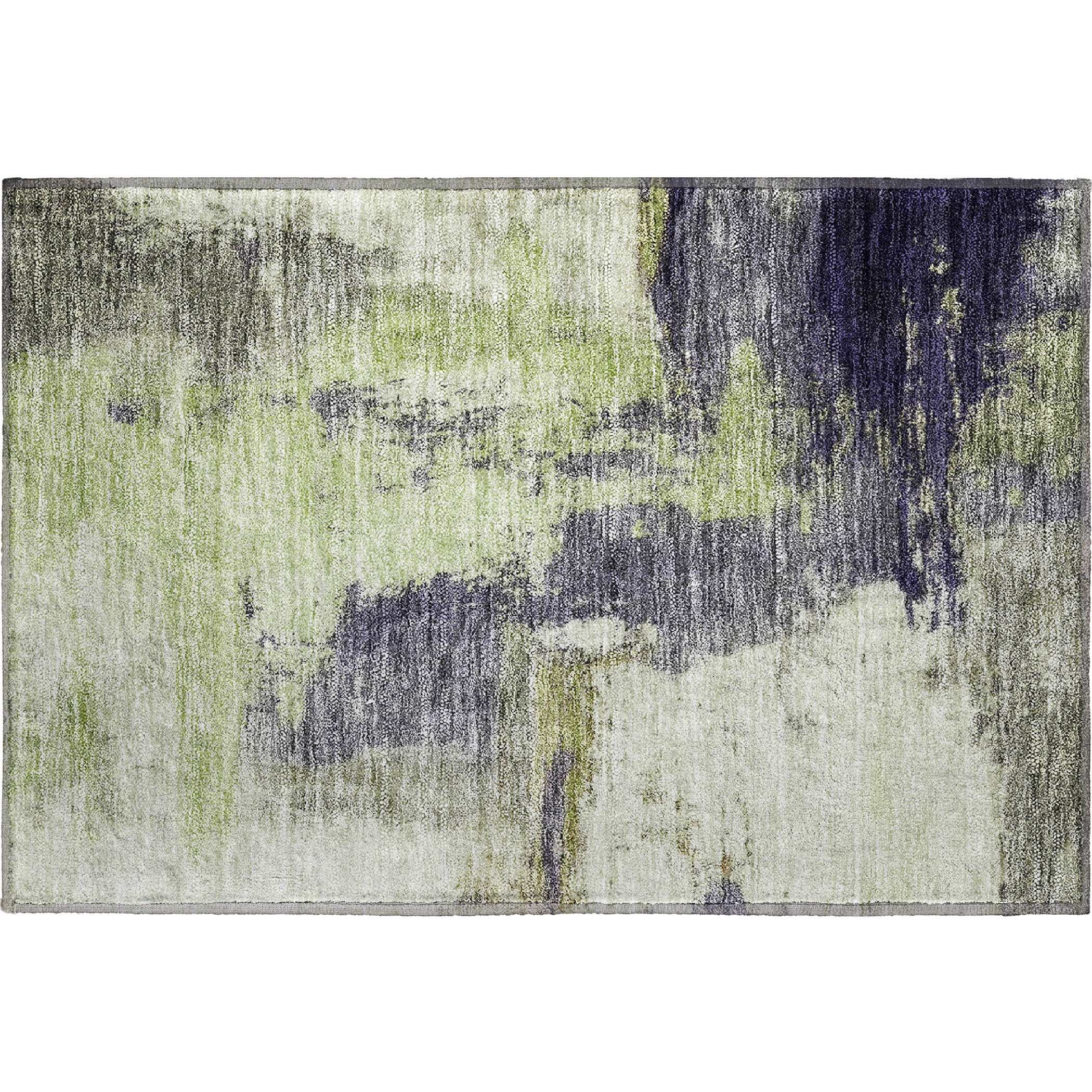 Luang Prabang Machine Washable Transitional Fern Green Rug 1'8" x 2'6" #shape_Rectangle