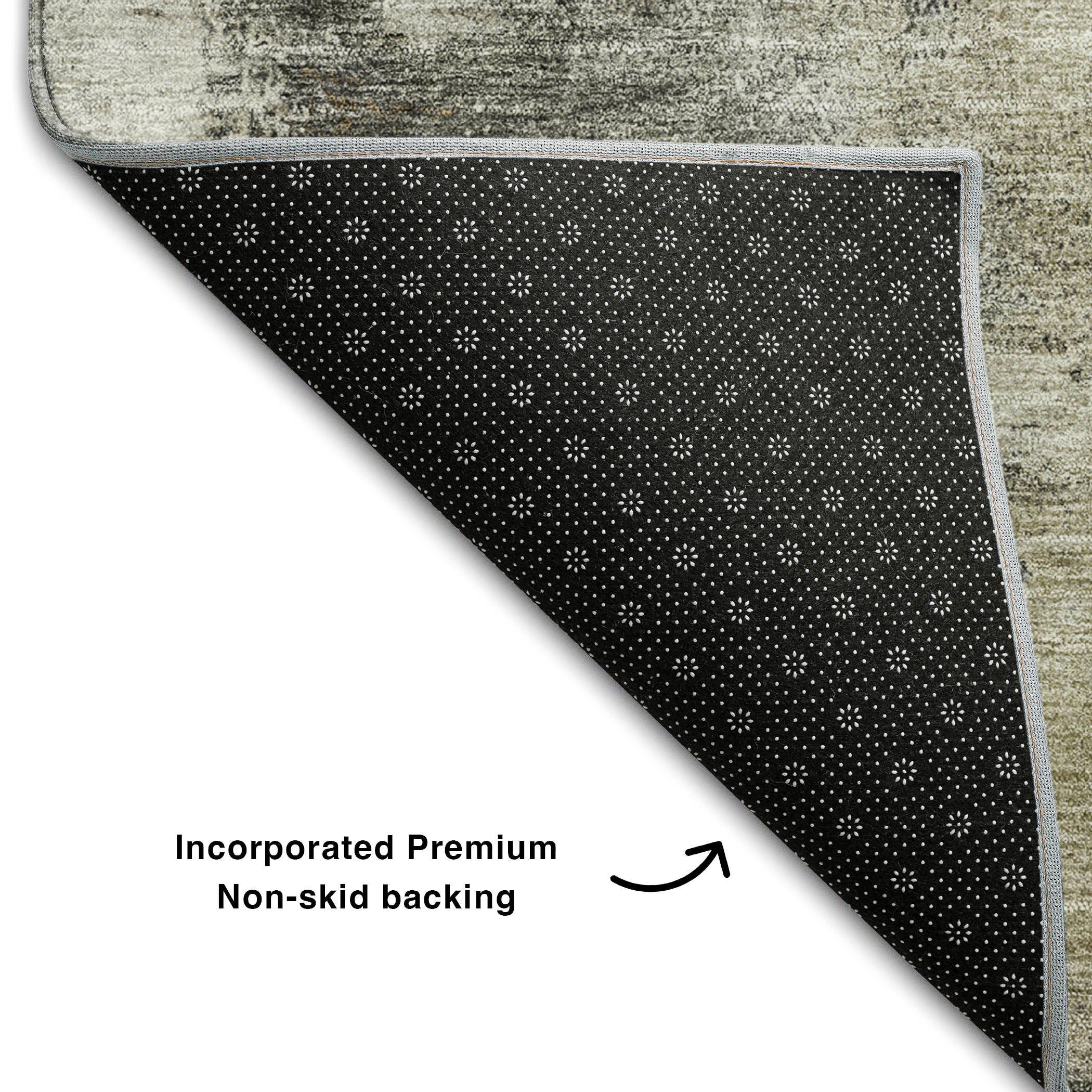 Luang Prabang Machine Washable Transitional Gray Rug 1'8" x 2'6" #shape_Rectangle