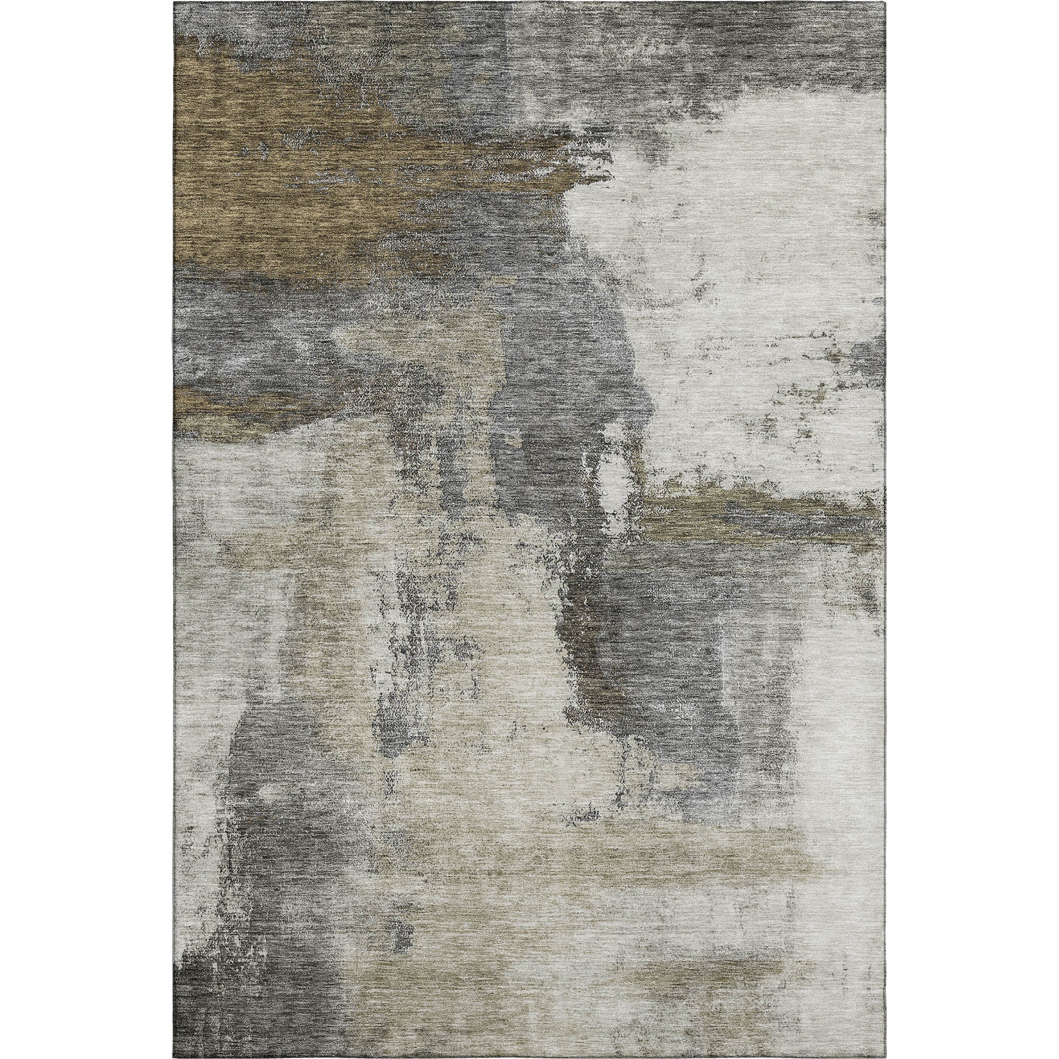Luang Prabang Machine Washable Transitional Gray Rug 2'6" x 3'10" #shape_Rectangle