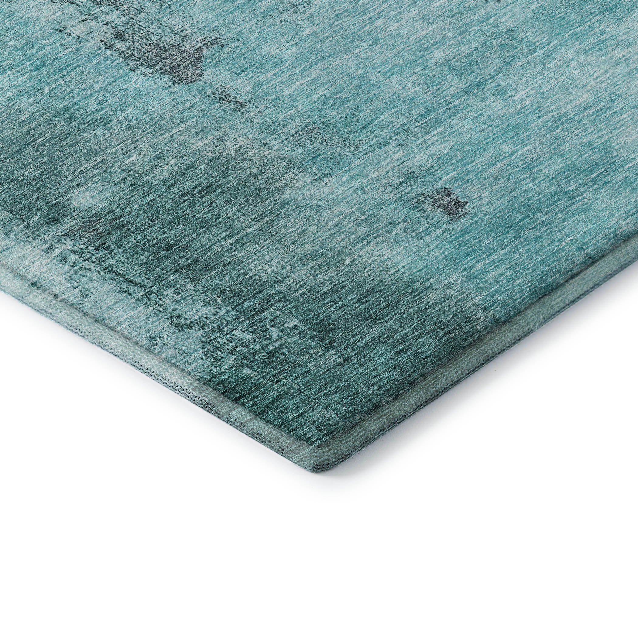 Luang Prabang Machine Washable Transitional Teal Rug 1'8" x 2'6" #shape_Rectangle