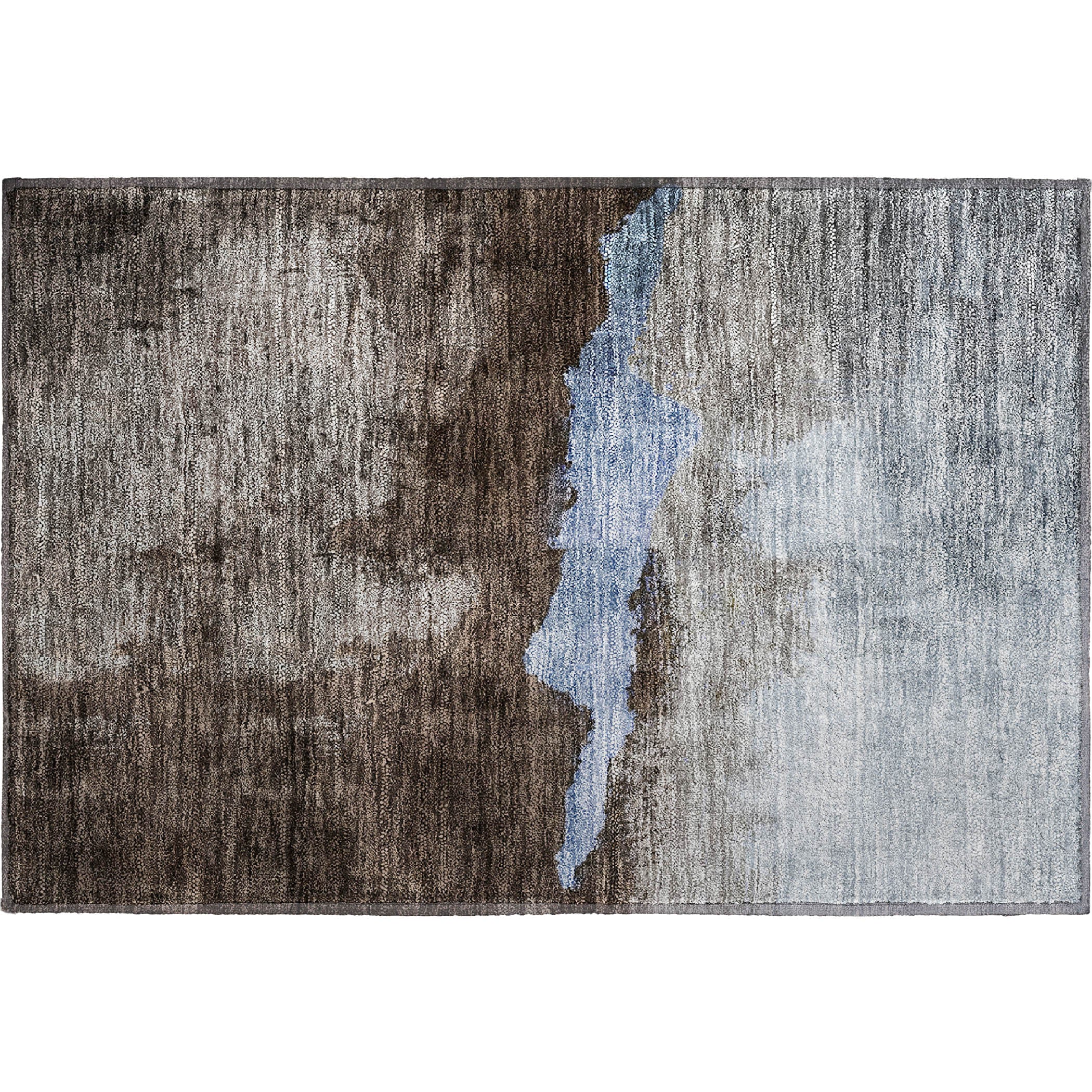 Kathmandu Machine Washable Transitional Chocolate Brown Rug 1'8" x 2'6" #shape_Rectangle
