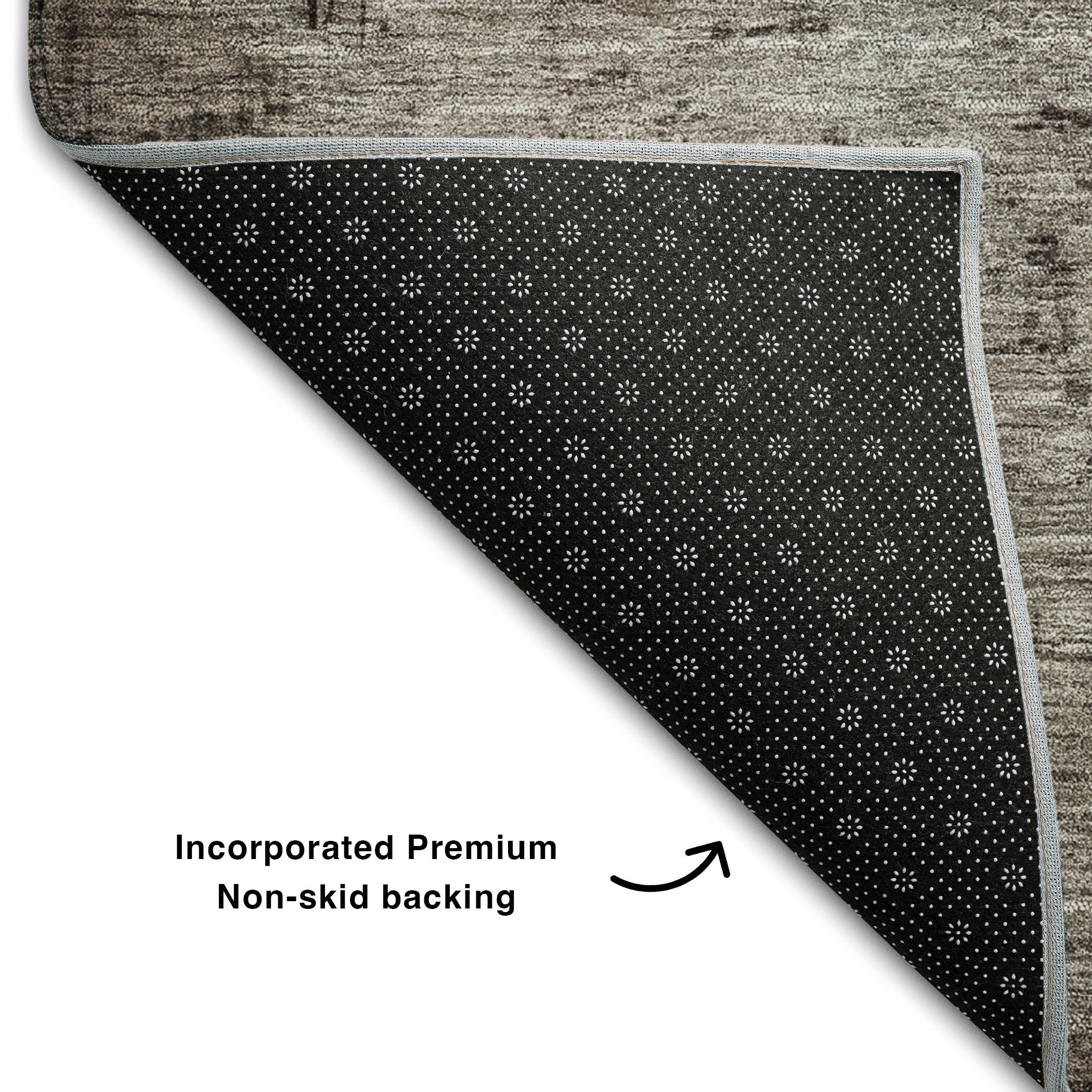 Kathmandu Machine Washable Transitional Chocolate Brown Rug 1'8" x 2'6" #shape_Rectangle