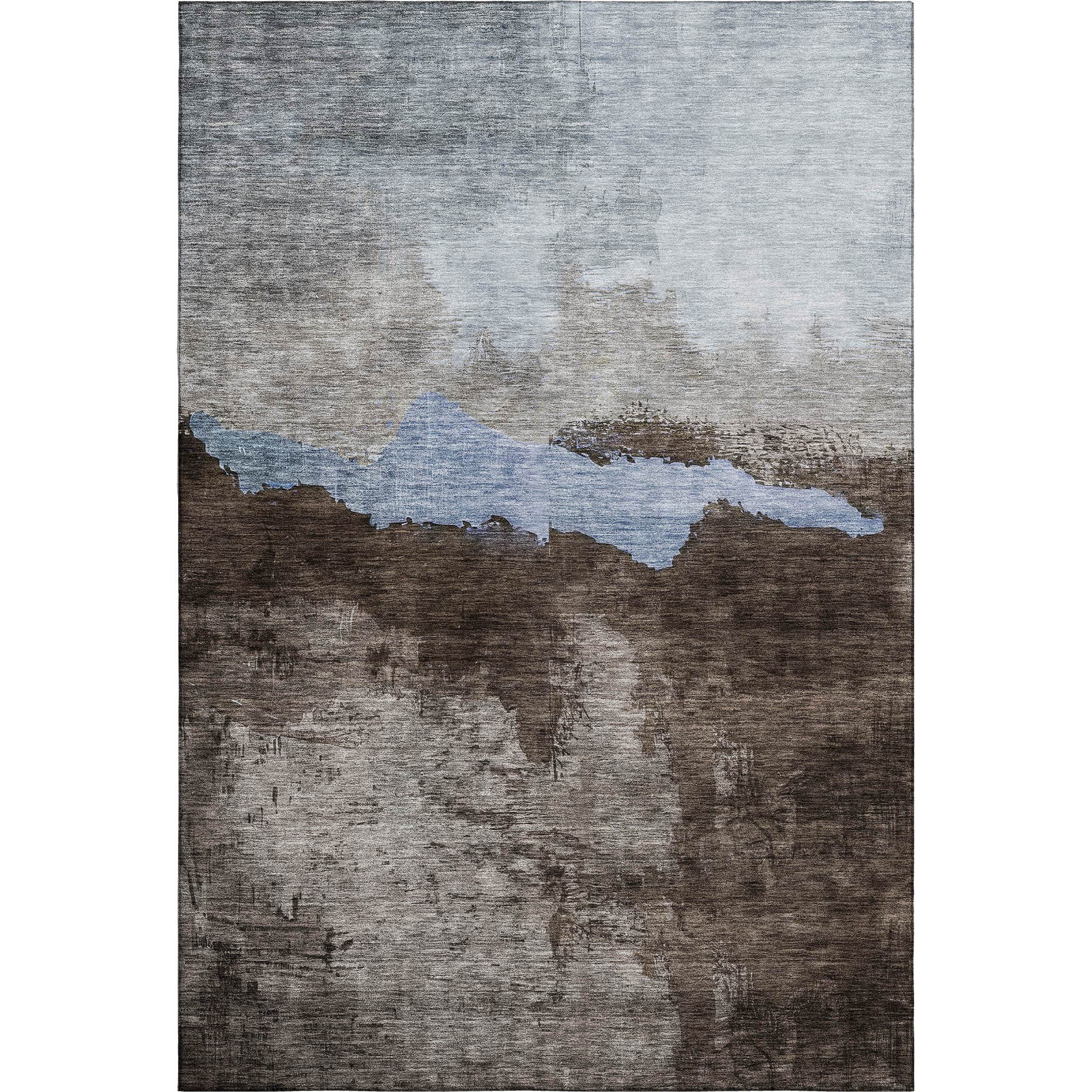 Kathmandu Machine Washable Transitional Chocolate Brown Rug 2'6" x 3'10" #shape_Rectangle