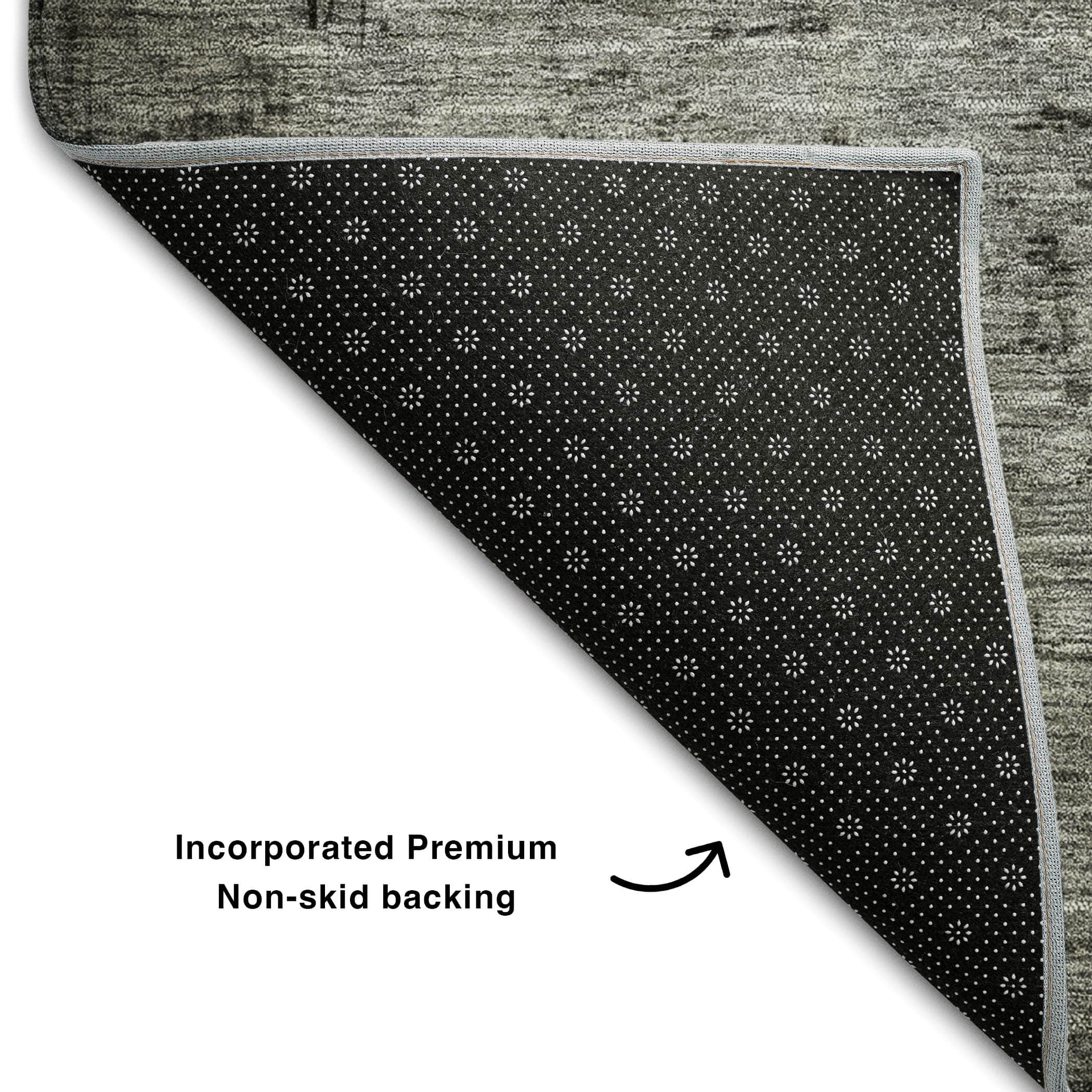 Kathmandu Machine Washable Transitional Taupe Brown Rug 1'8" x 2'6" #shape_Rectangle