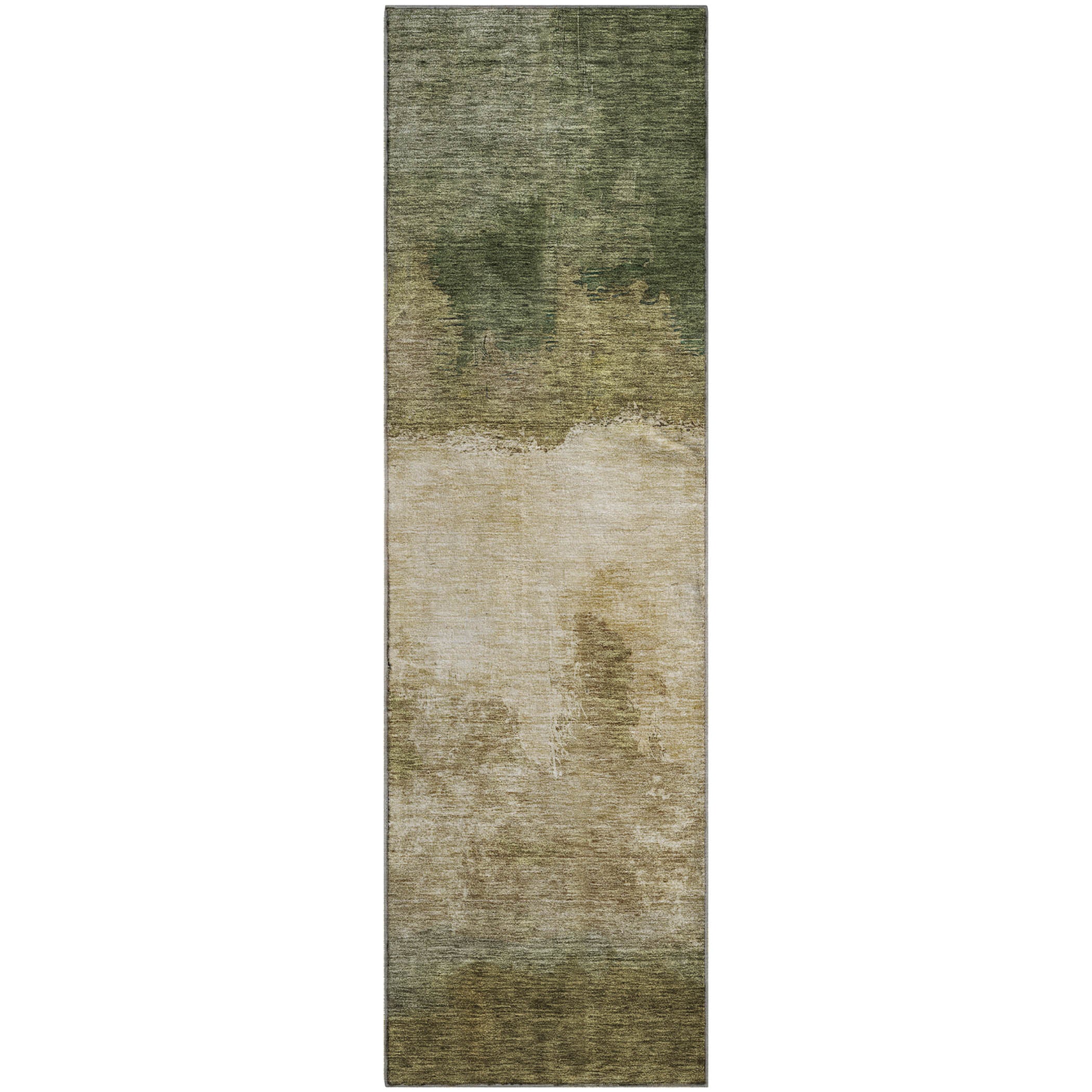 Tallinn Machine Washable Transitional Fern Green Rug 2'3" x 7'6" #shape_Runner