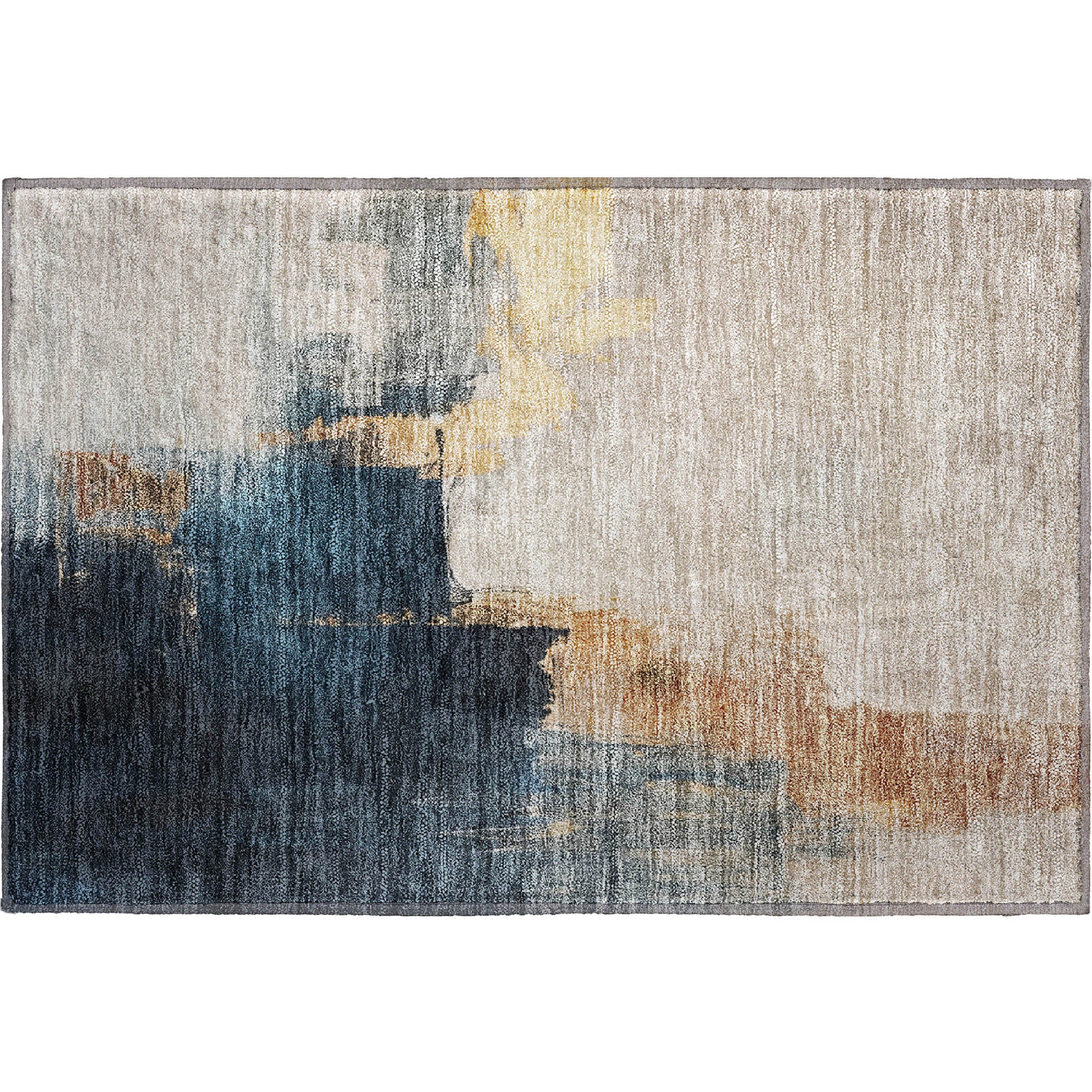 Florence Machine Washable Transitional Taupe Brown Rug 1'8" x 2'6" #shape_Rectangle