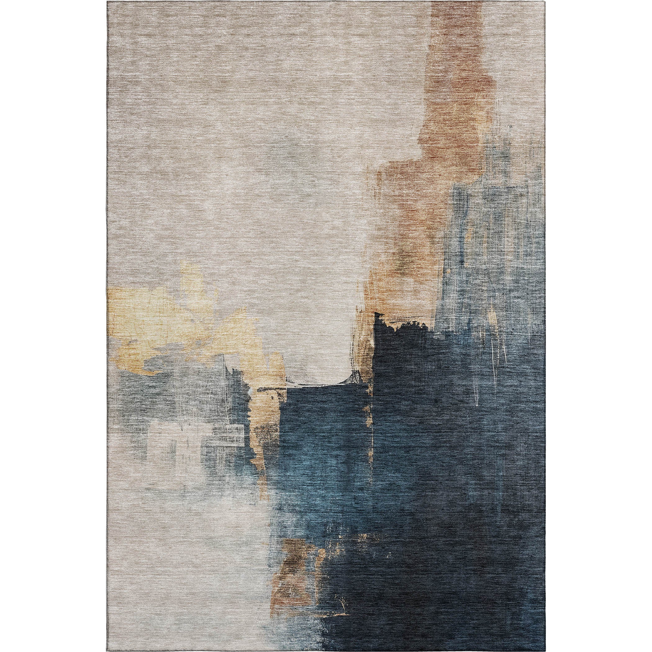 Florence Machine Washable Transitional Taupe Brown Rug 2'6" x 3'10" #shape_Rectangle