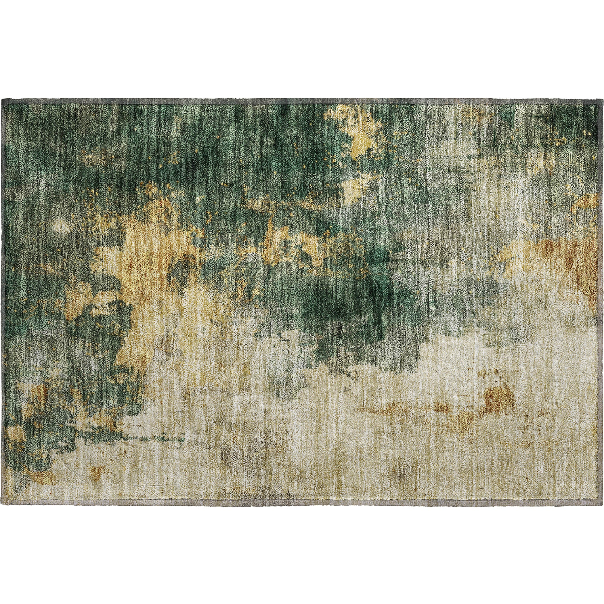 Lisbon Machine Washable Transitional Fern Green Rug 1'8" x 2'6" #shape_Rectangle