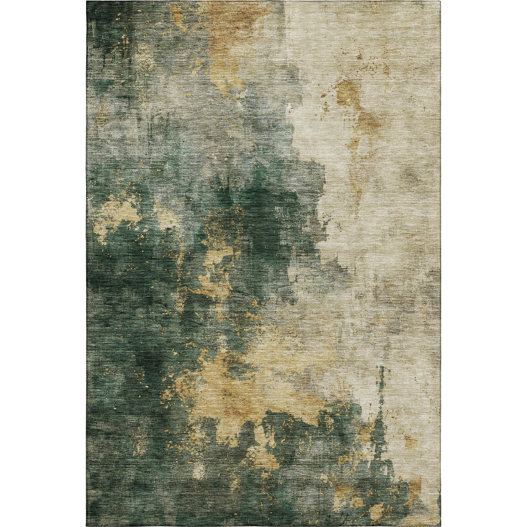 Lisbon Machine Washable Transitional Fern Green Rug 2'6" x 3'10" #shape_Rectangle