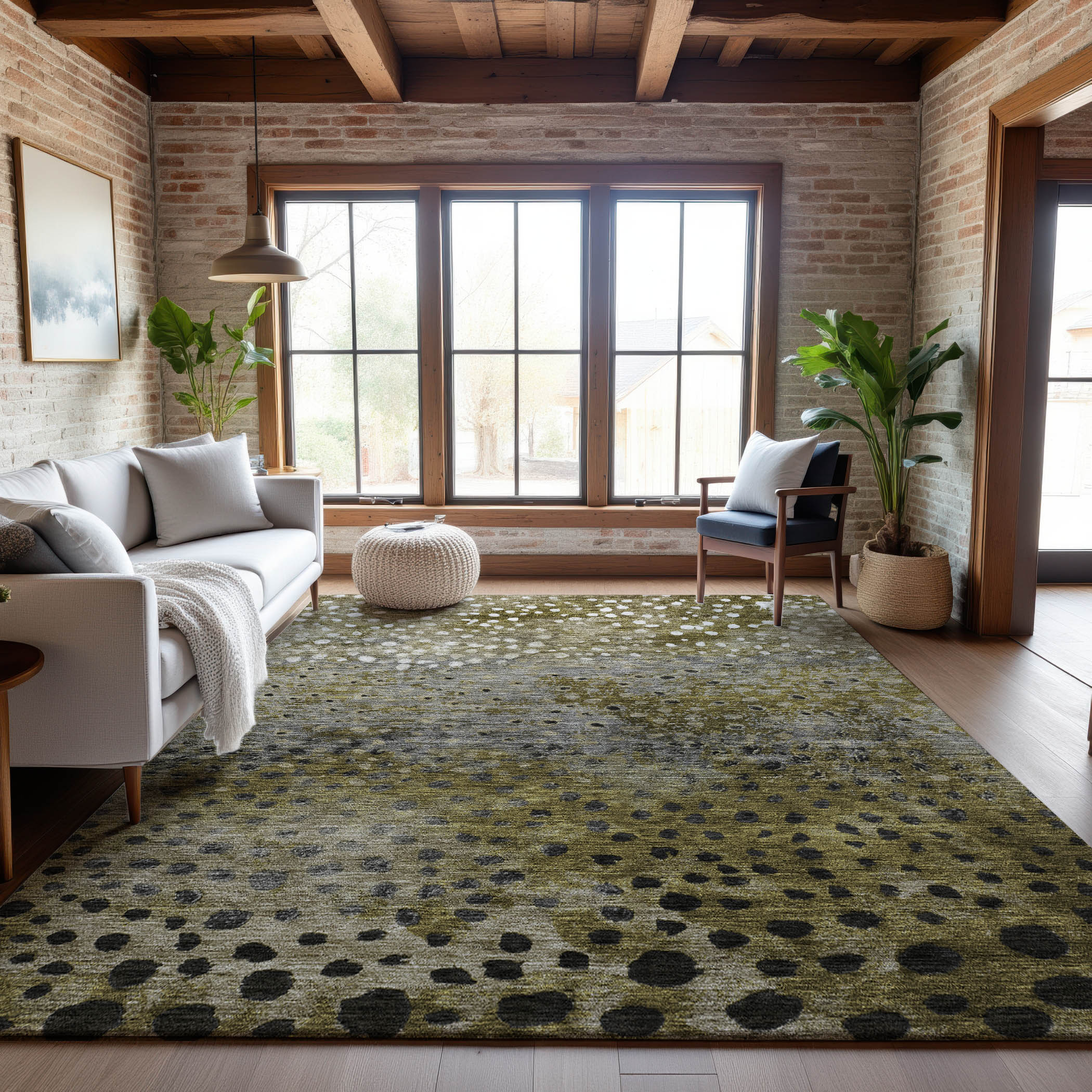 Bruges Machine Washable Transitional Brown Rug 2'6" x 3'10" #shape_Rectangle