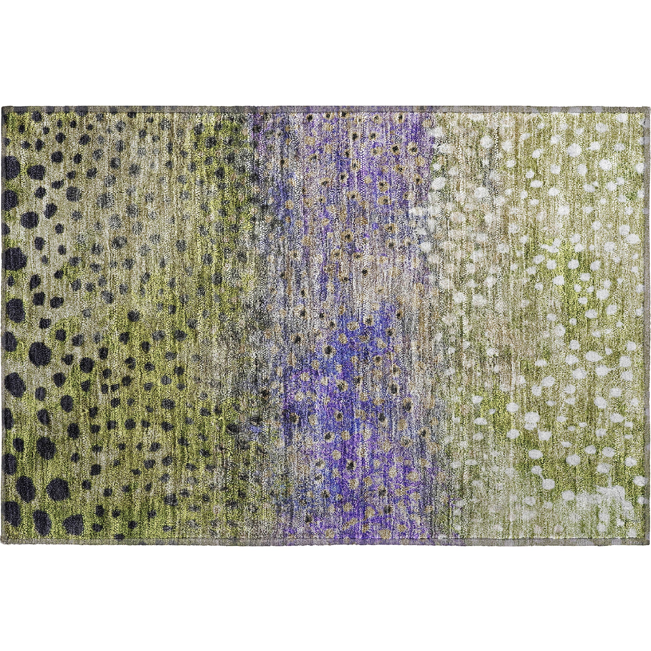 Bruges Machine Washable Transitional Green Rug 1'8" x 2'6" #shape_Rectangle