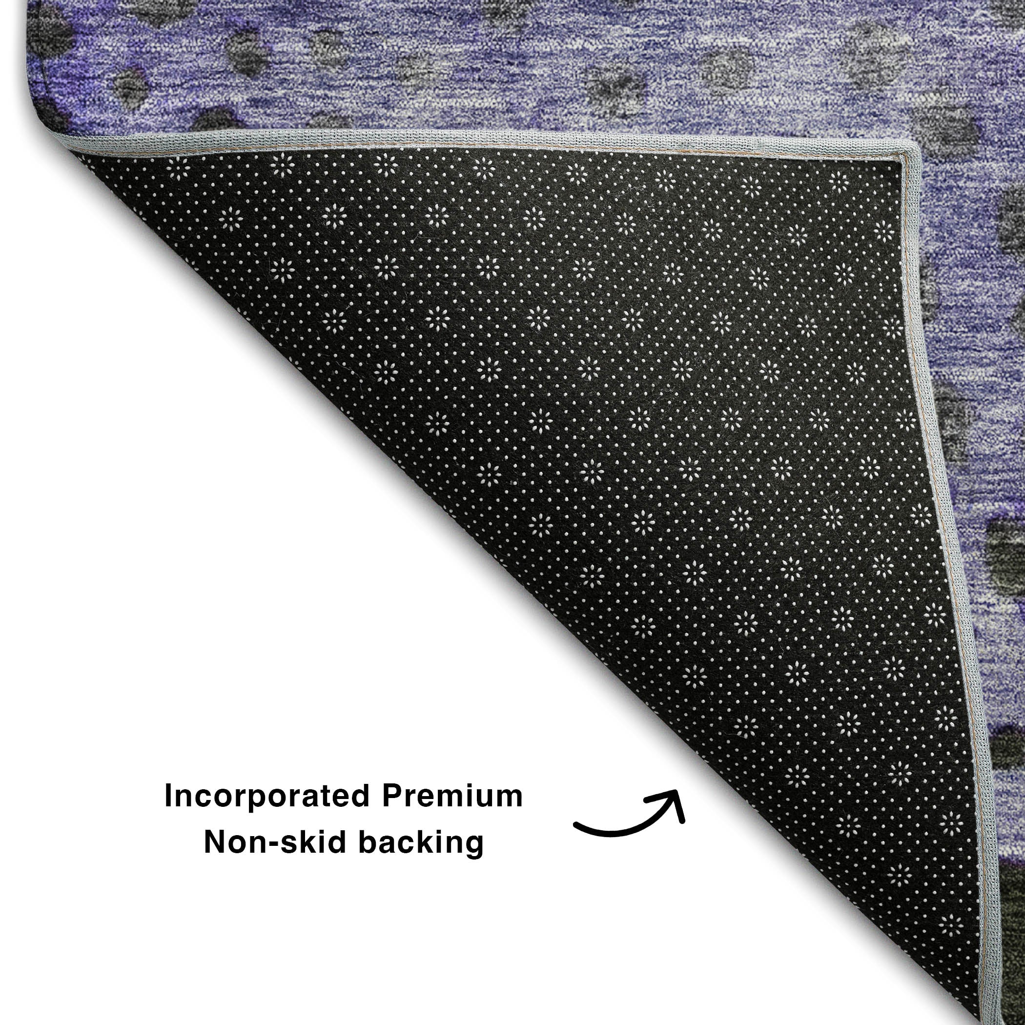 Bruges Machine Washable Transitional Purple Rug 1'8" x 2'6" #shape_Rectangle