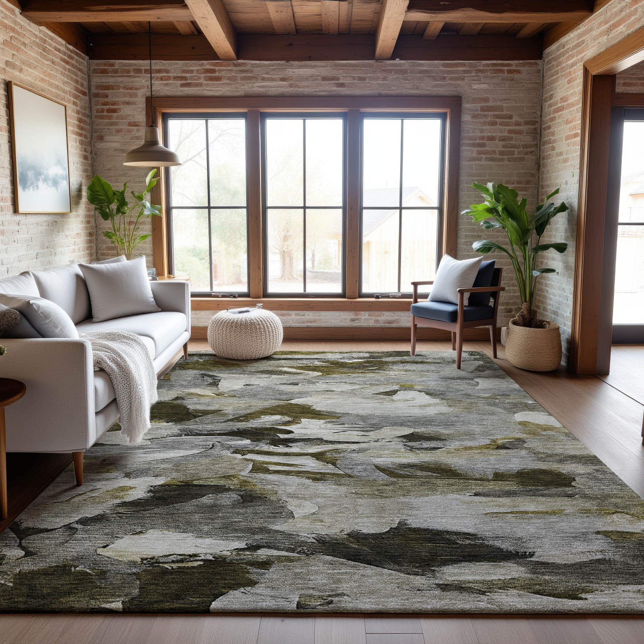 Tbilisi Machine Washable Transitional Granite Gray Rug 2'6" x 3'10" #shape_Rectangle