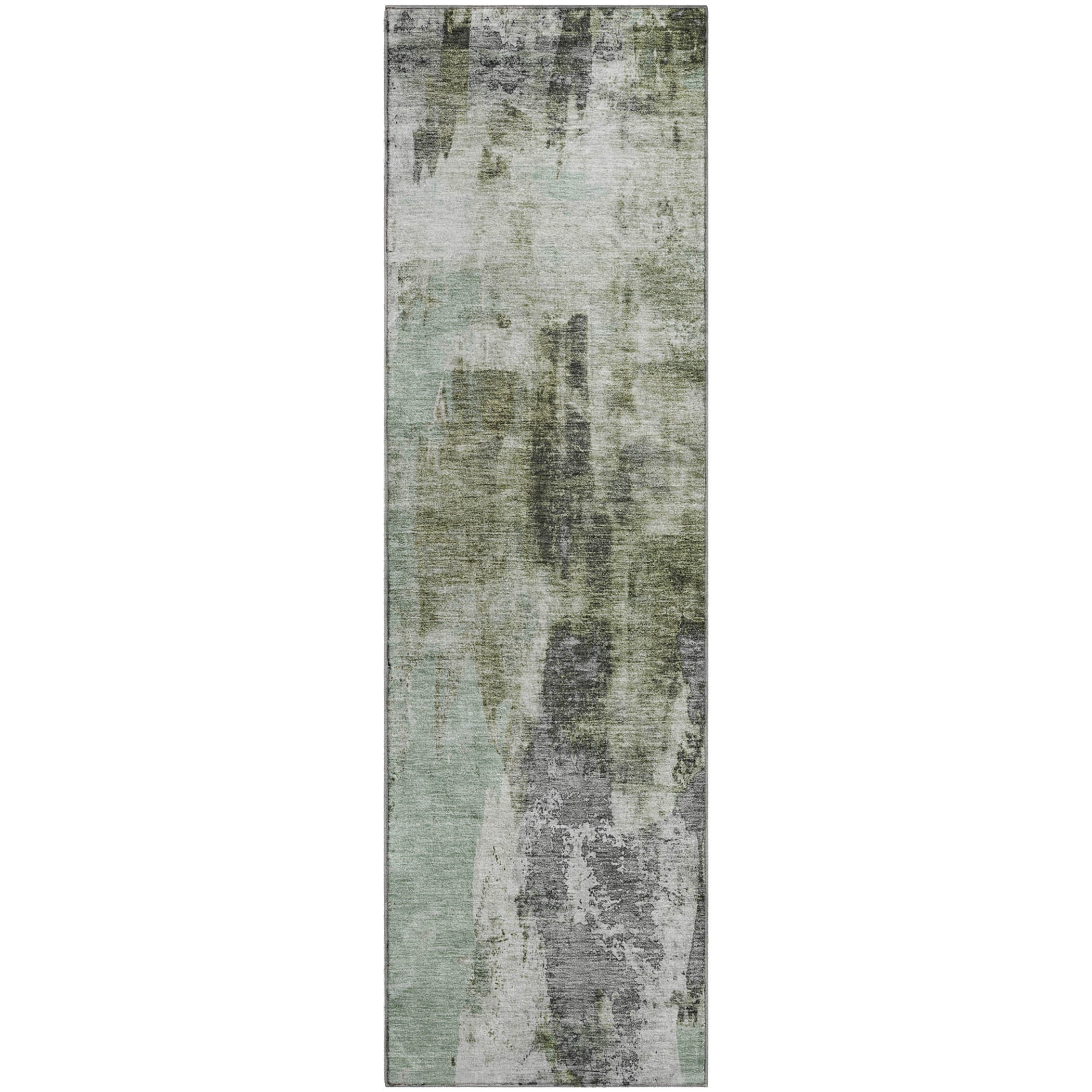 Luang Prabang Machine Washable Transitional Mint Green Rug 2'3" x 7'6" #shape_Runner