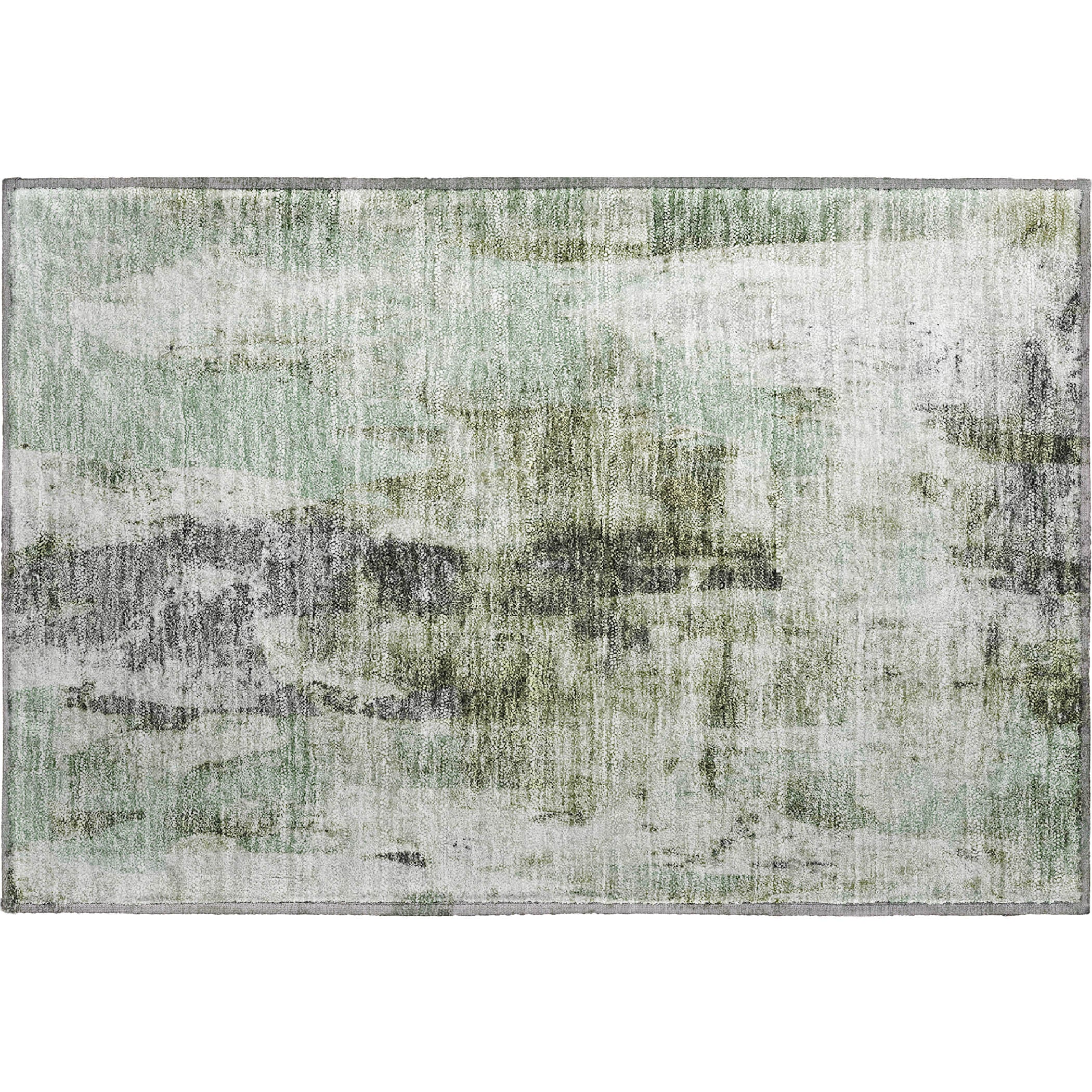 Luang Prabang Machine Washable Transitional Mint Green Rug 1'8" x 2'6" #shape_Rectangle