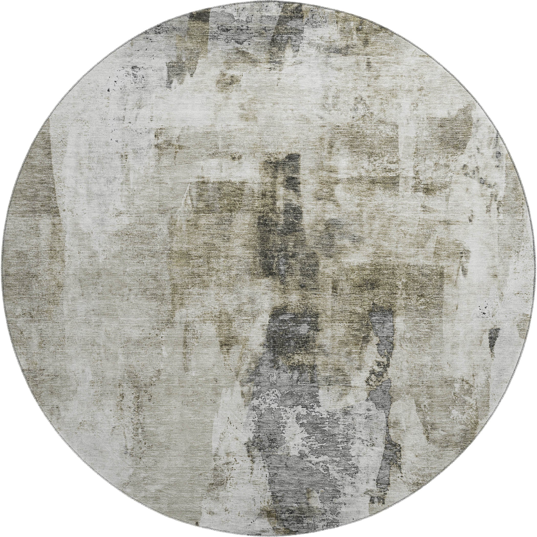 Luang Prabang Machine Washable Transitional Taupe Brown Rug 8' x 8' #shape_Round