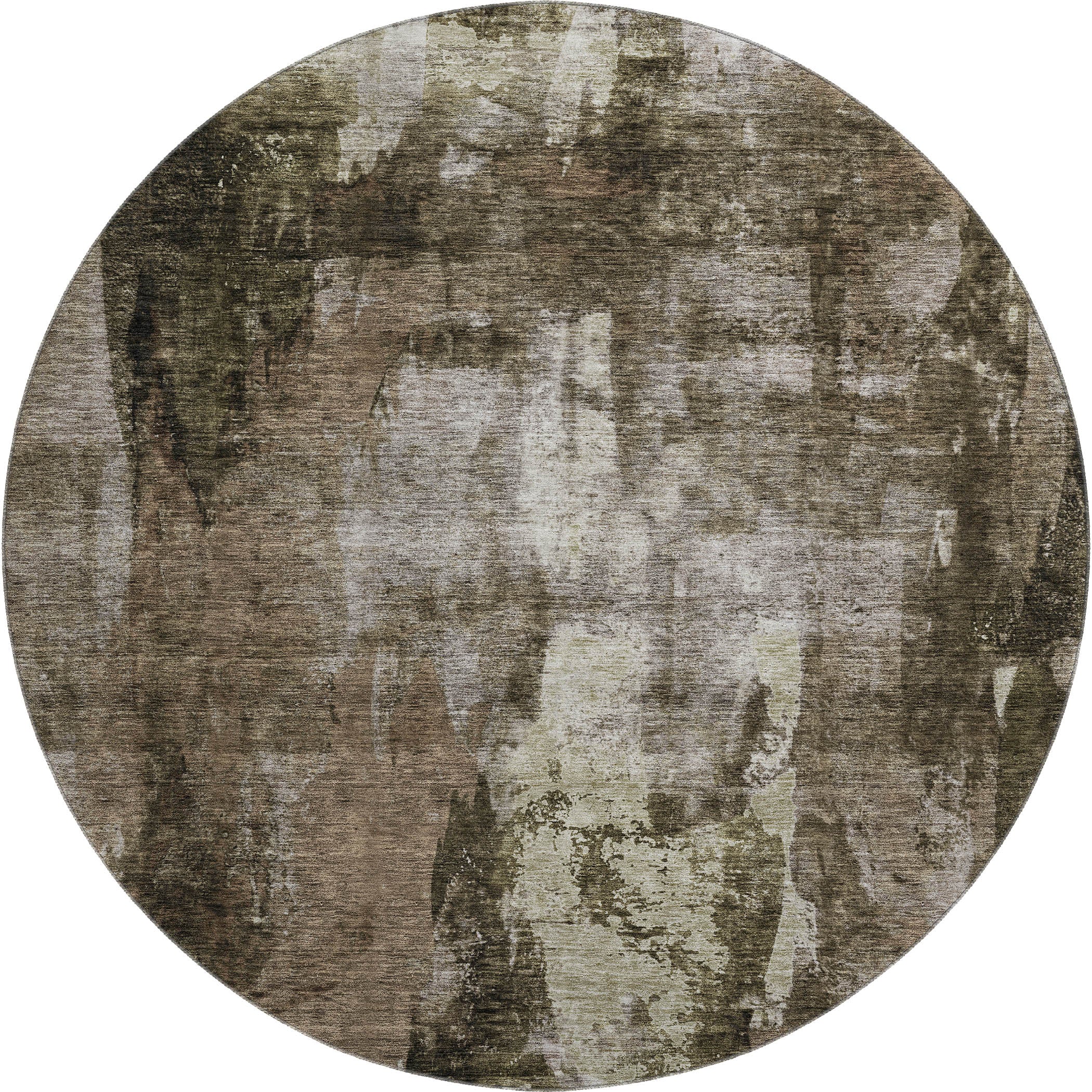 Dubrovnik Machine Washable Transitional Brown Rug 8' x 8' #shape_Round