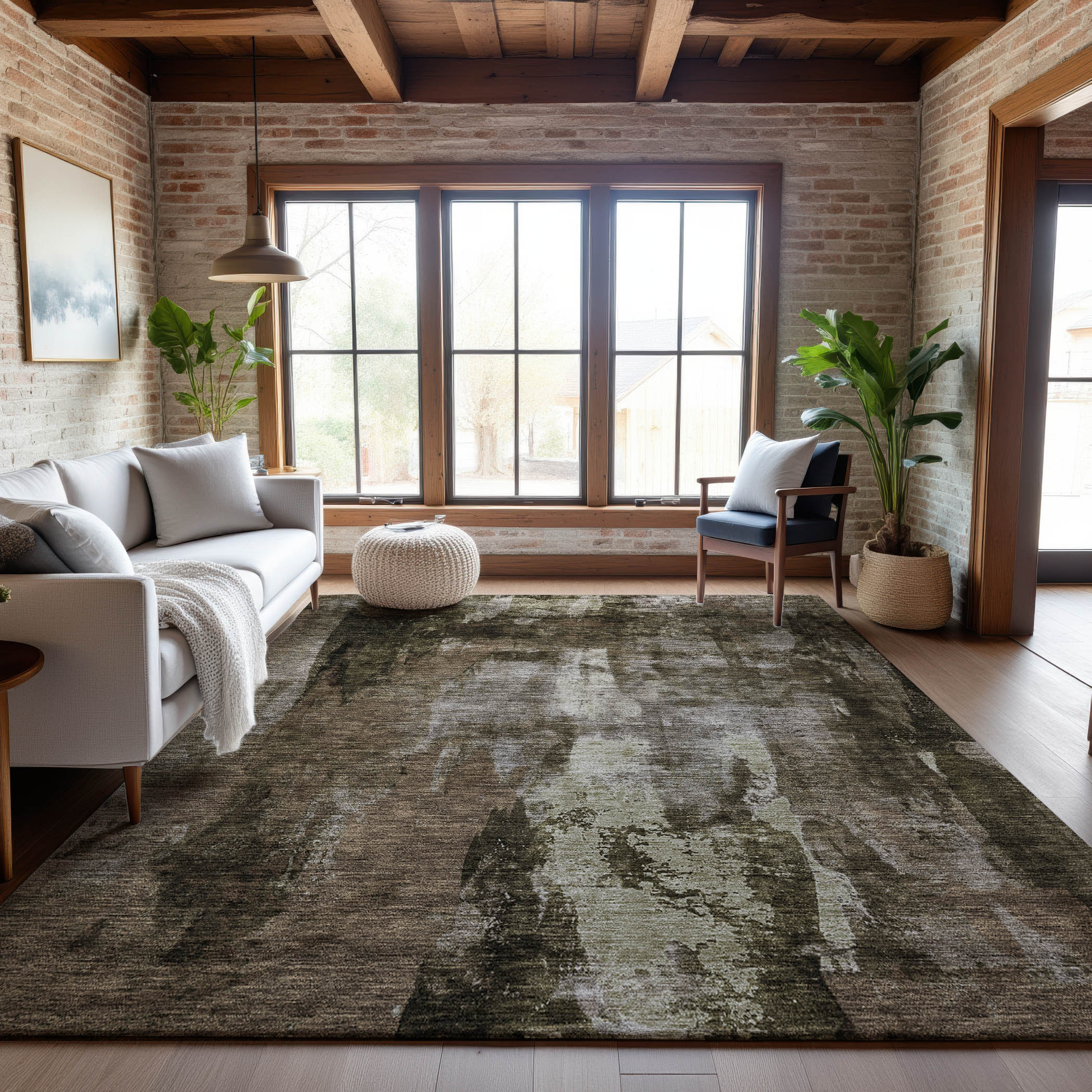 Dubrovnik Machine Washable Transitional Brown Rug 2'6" x 3'10" #shape_Rectangle