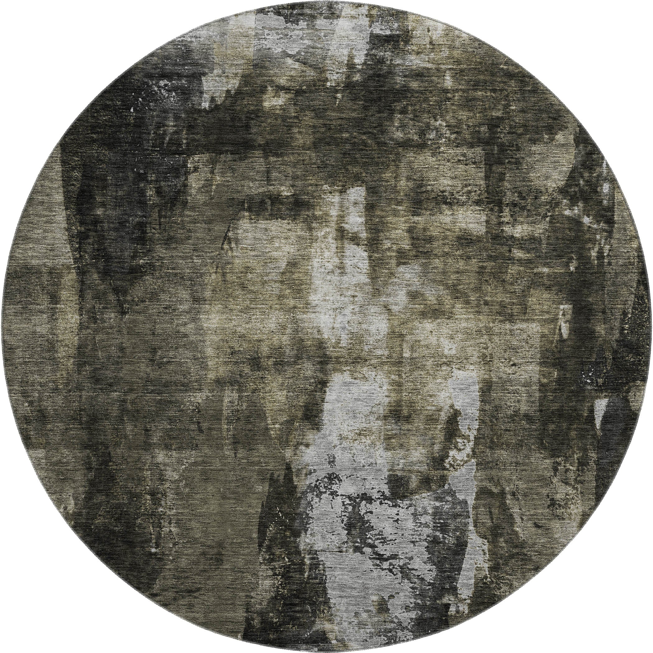 Dubrovnik Machine Washable Transitional Charcoal Gray Rug 8' x 8' #shape_Round
