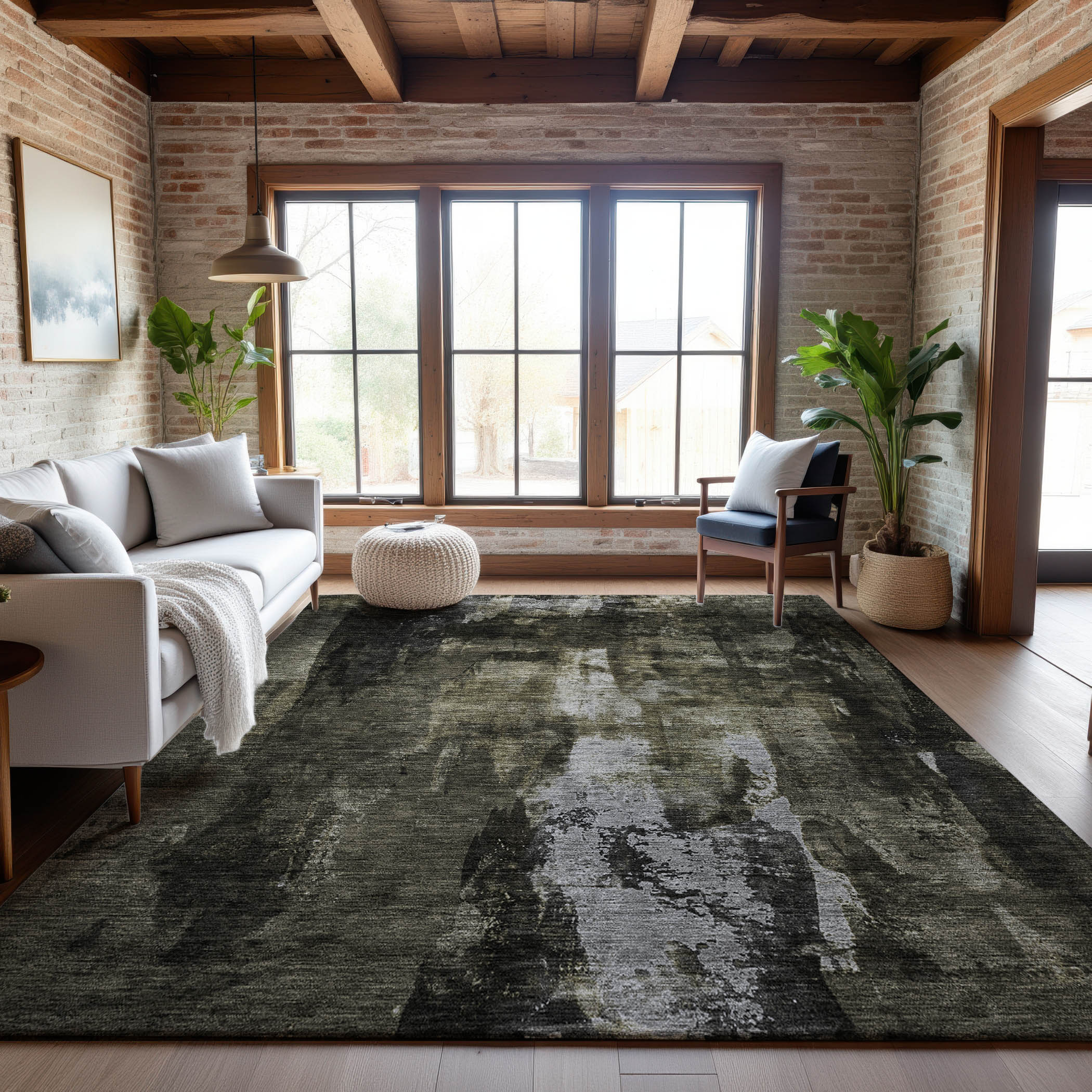 Dubrovnik Machine Washable Transitional Charcoal Gray Rug 2'6" x 3'10" #shape_Rectangle