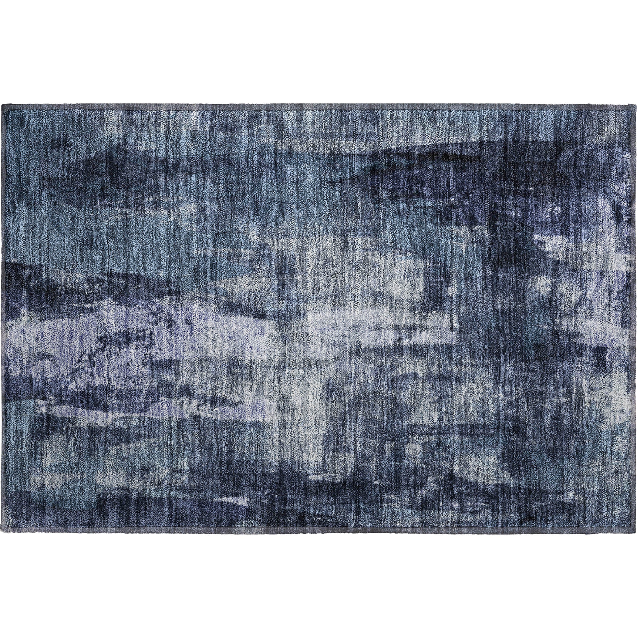 Dubrovnik Machine Washable Transitional Navy Blue Rug 1'8" x 2'6" #shape_Rectangle