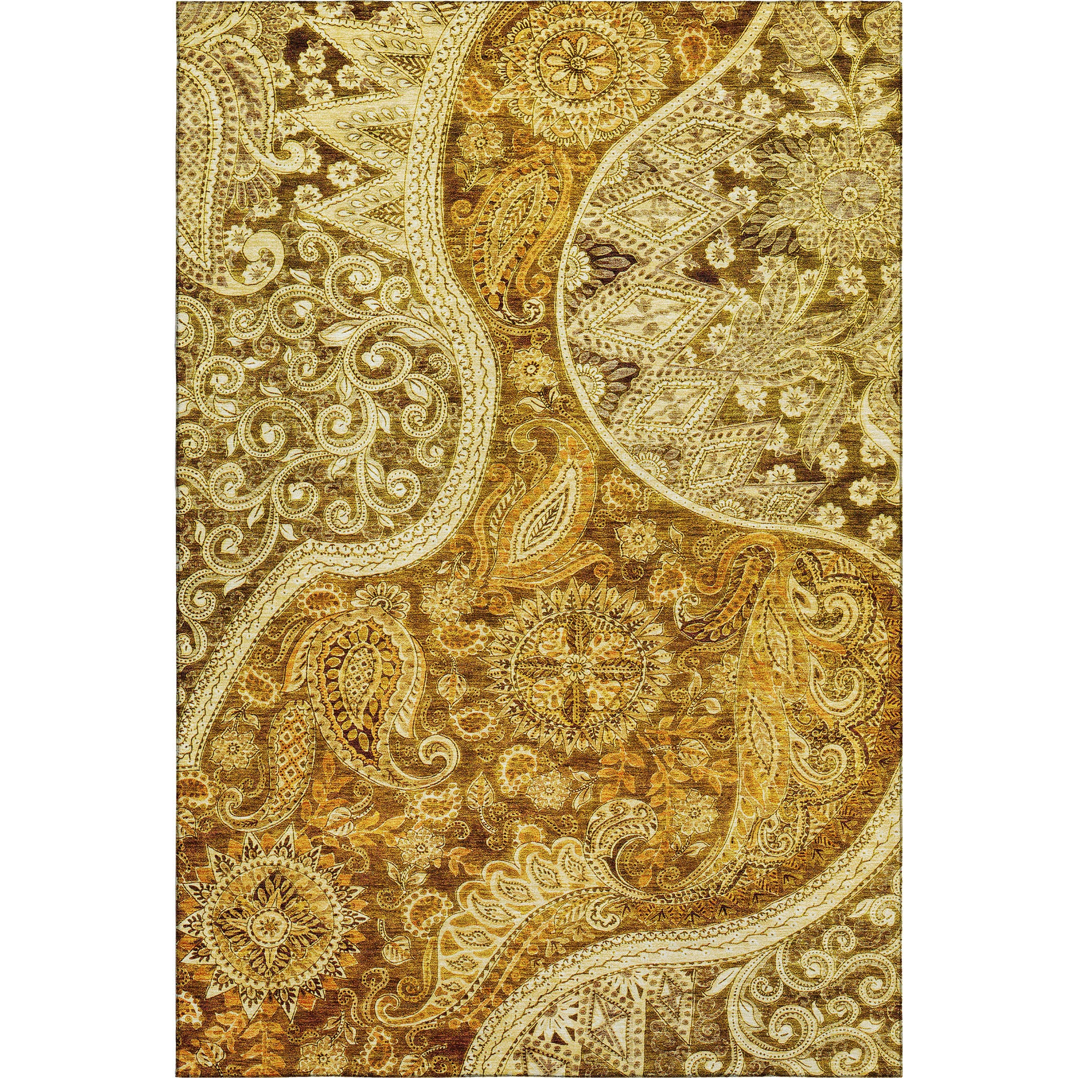 Prague Machine Washable Transitional Terracotta Orange Rug 2'6" x 3'10" #shape_Rectangle