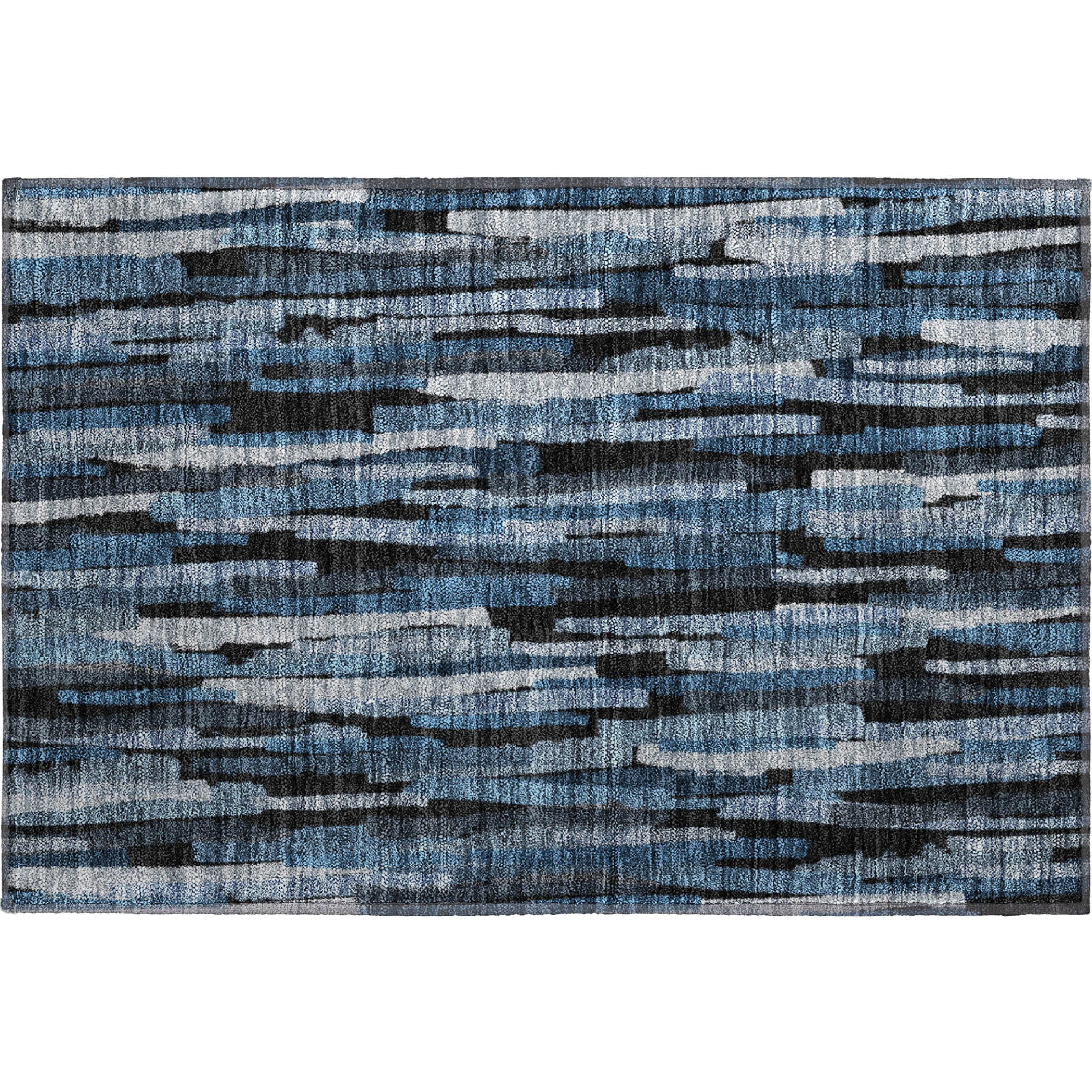 Siena Machine Washable Transitional Blue Rug 1'8" x 2'6" #shape_Rectangle