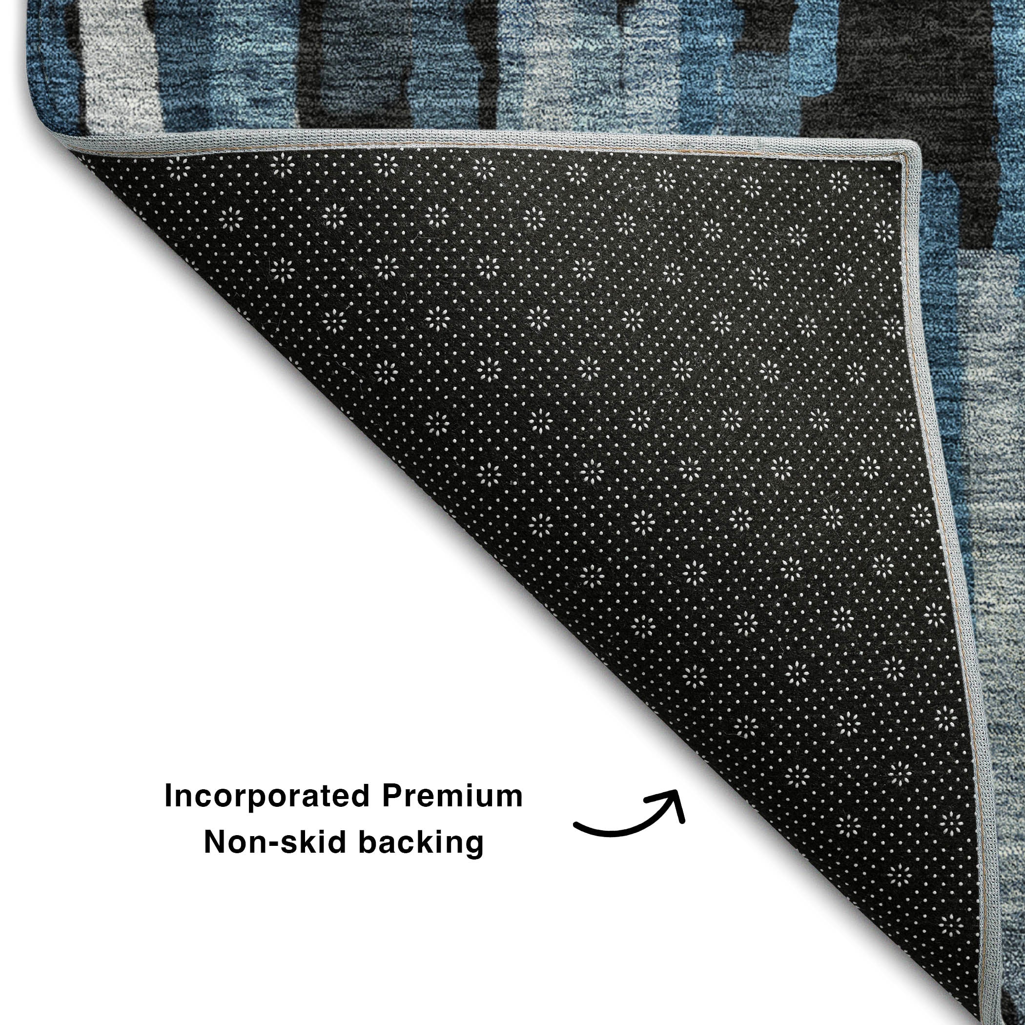 Siena Machine Washable Transitional Blue Rug 1'8" x 2'6" #shape_Rectangle