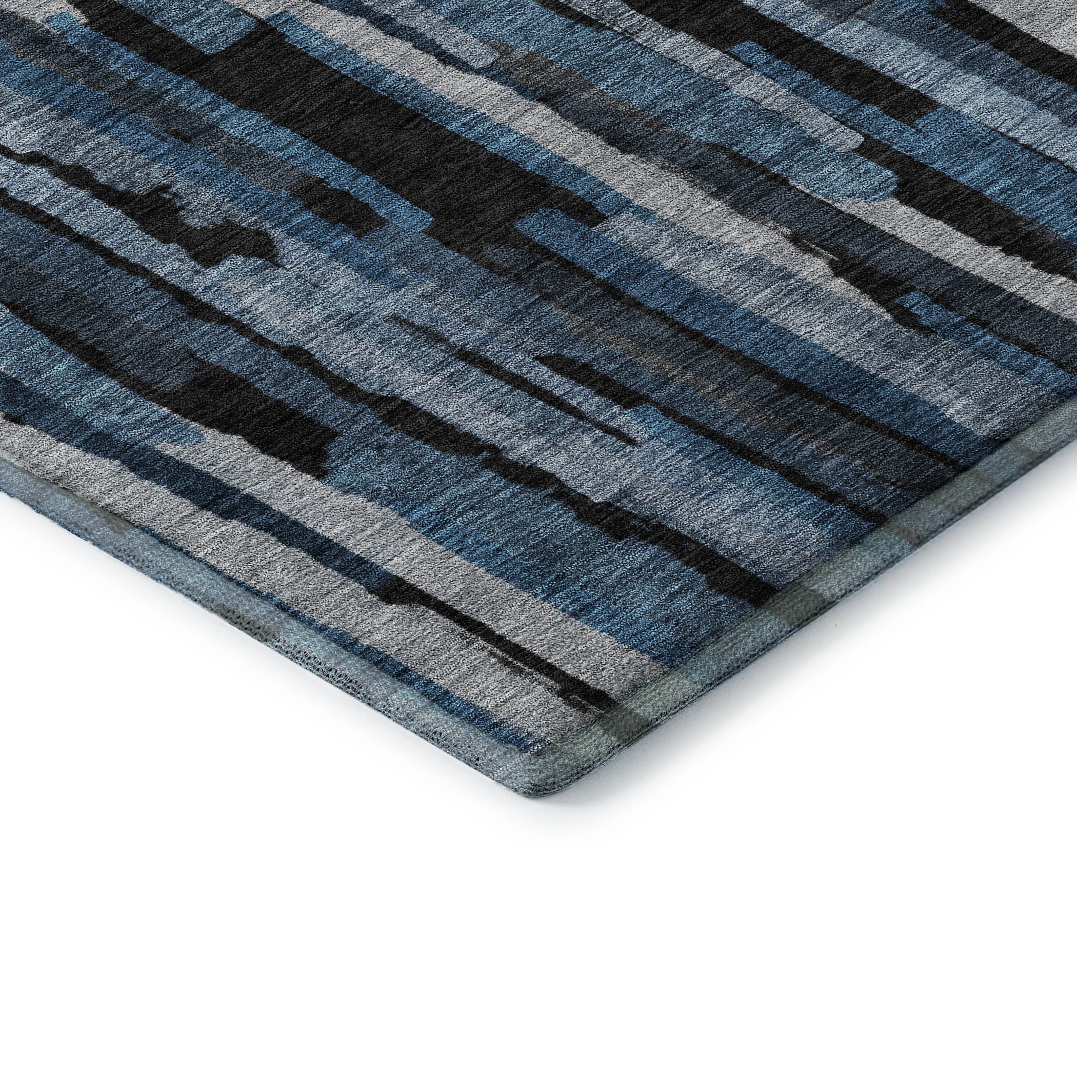 Siena Machine Washable Transitional Blue Rug 1'8" x 2'6" #shape_Rectangle