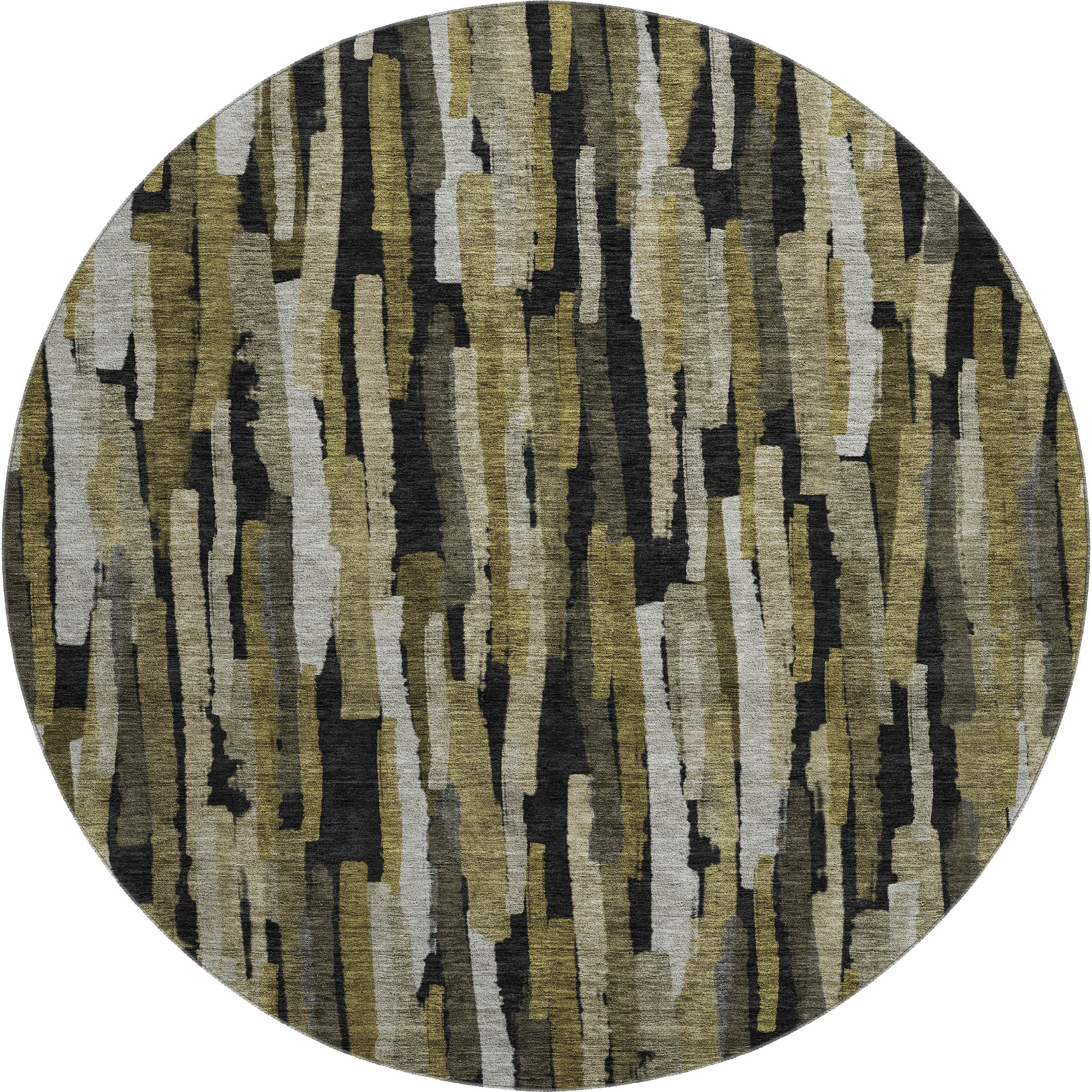 Siena Machine Washable Transitional Brown Rug 8' x 8' #shape_Round