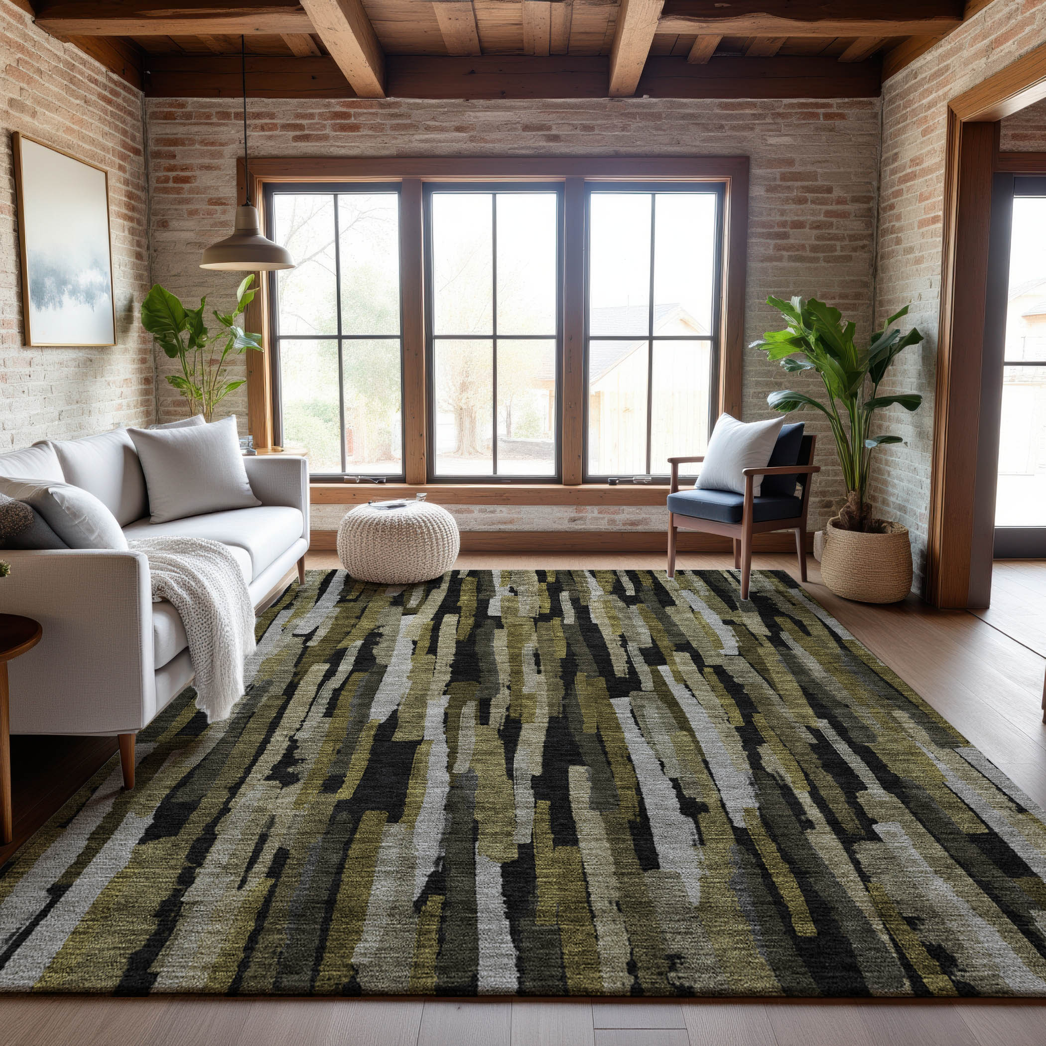 Siena Machine Washable Transitional Brown Rug 2'6" x 3'10" #shape_Rectangle
