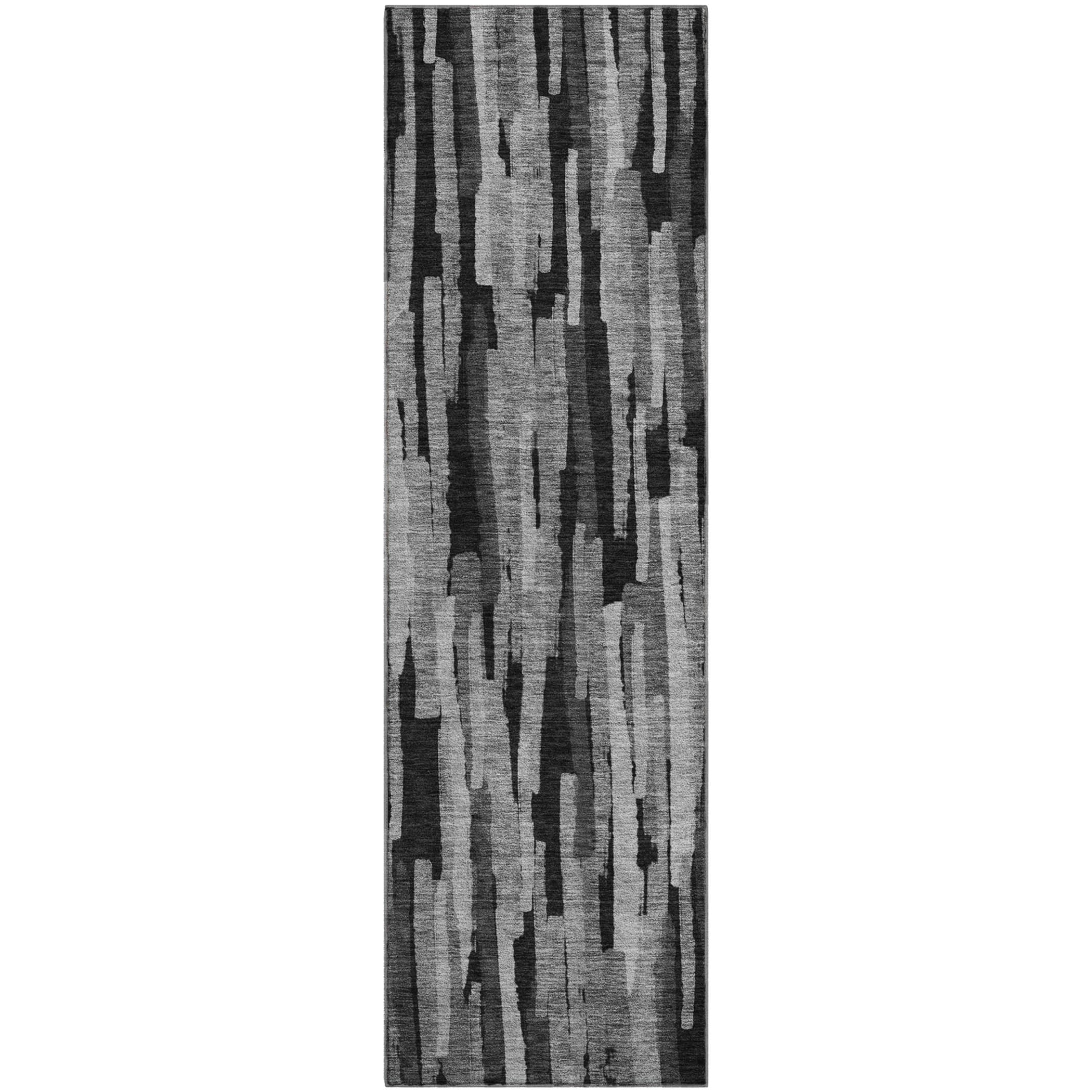 Siena Machine Washable Transitional Gray Rug 2'3" x 7'6" #shape_Runner