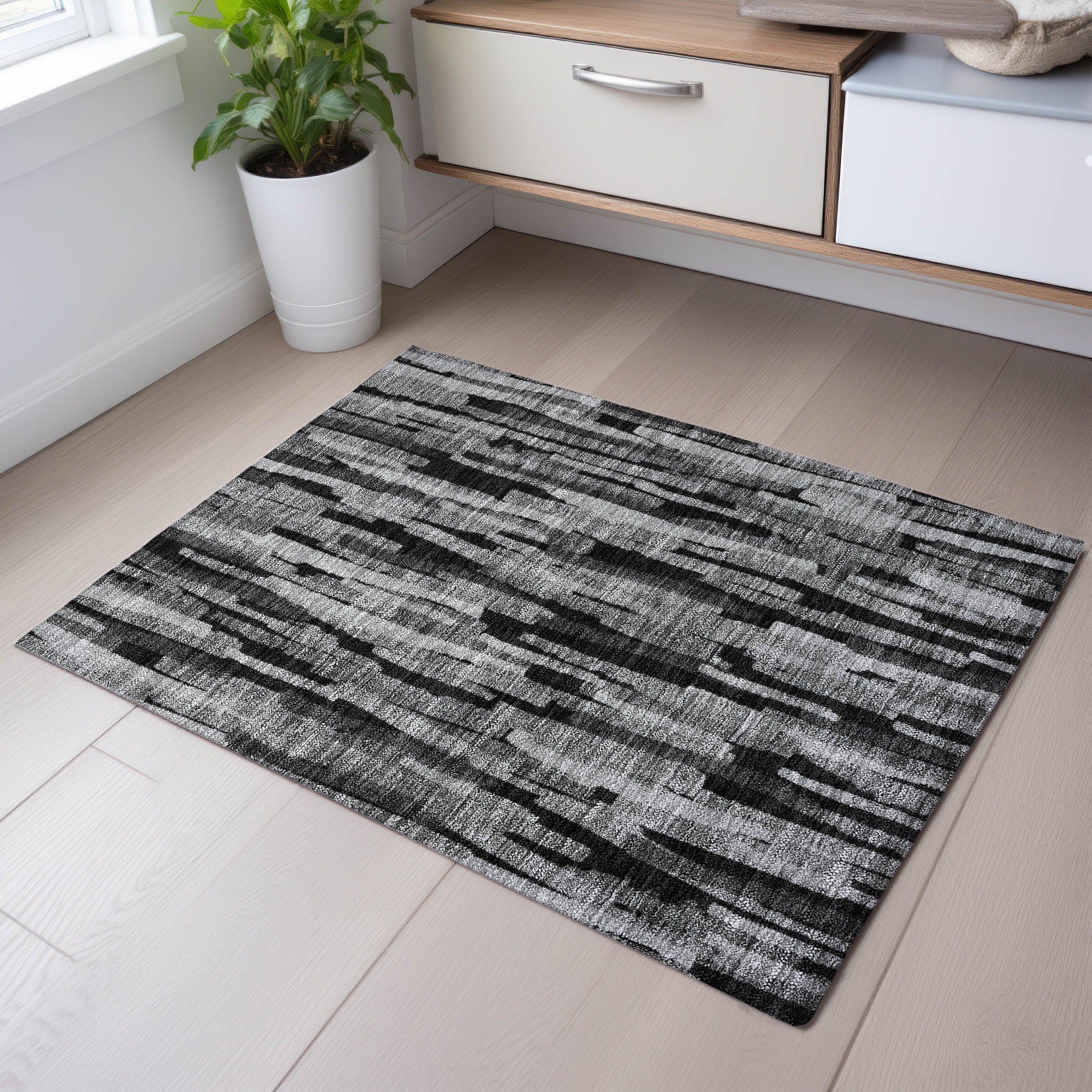 Siena Machine Washable Transitional Gray Rug 1'8" x 2'6" #shape_Rectangle