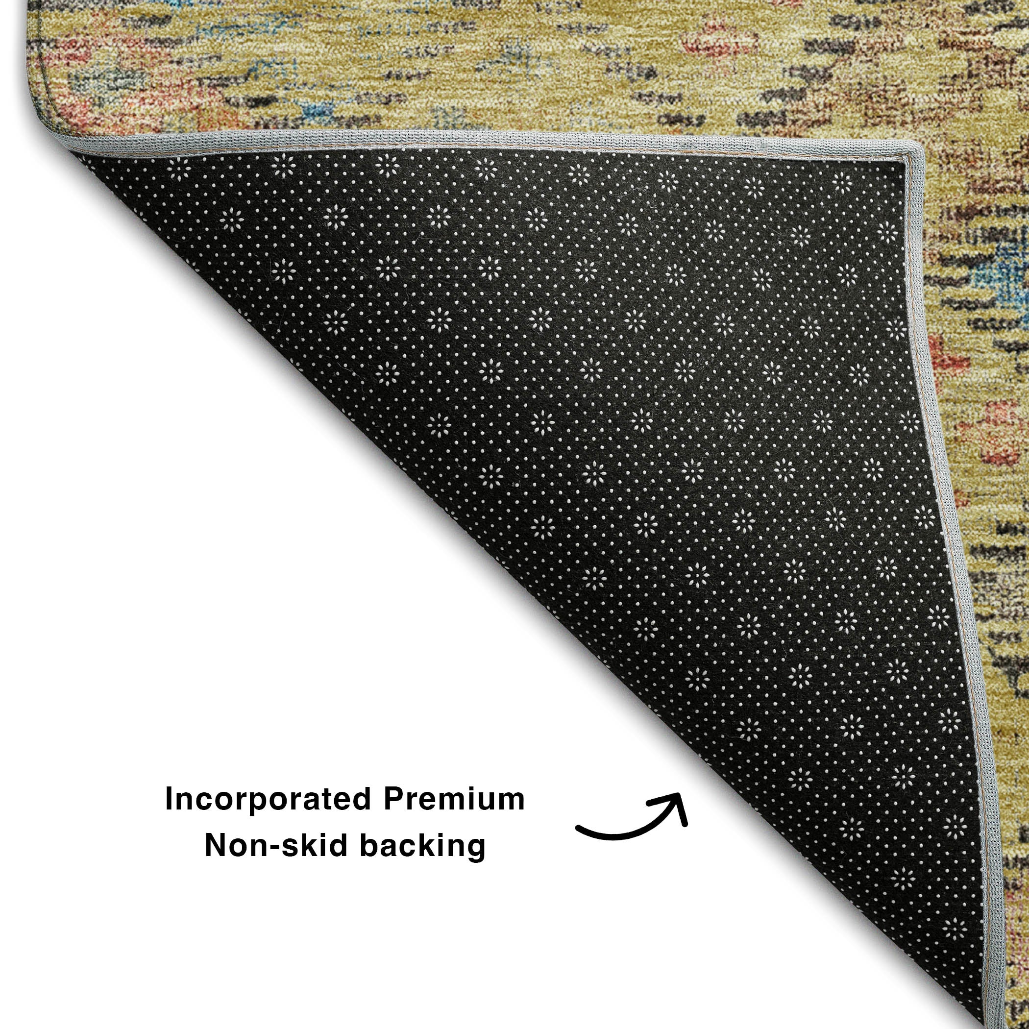Antigua Machine Washable Transitional Gold Rug 1'8" x 2'6" #shape_Rectangle