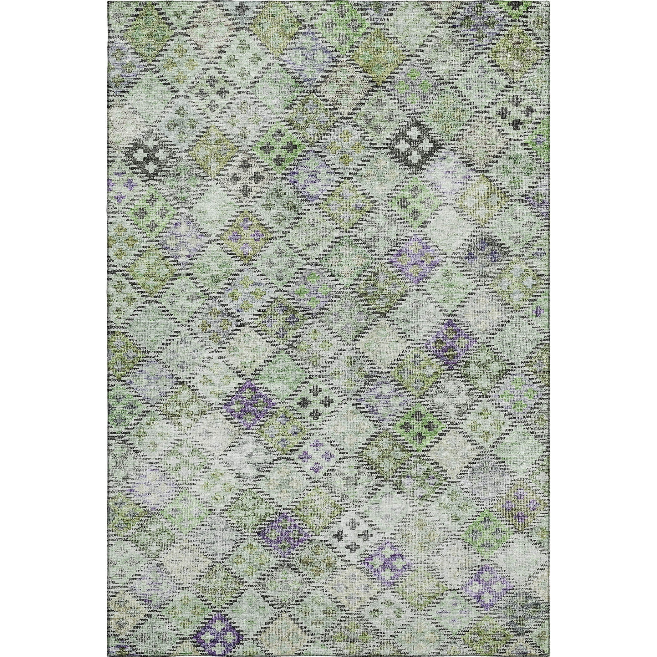 Antigua Machine Washable Transitional Green Rug 2'6" x 3'10" #shape_Rectangle