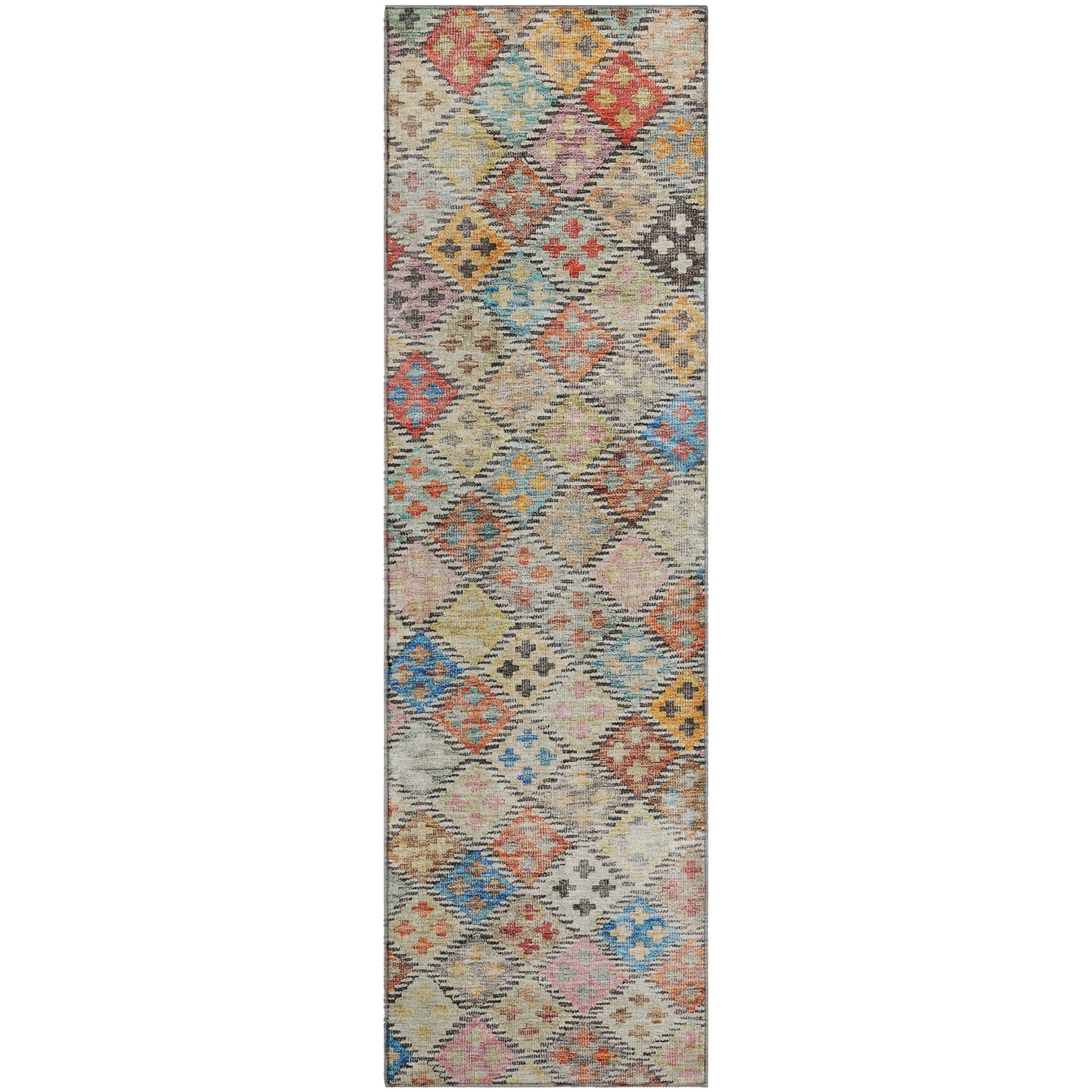 Antigua Machine Washable Transitional Paprika Orange Rug 2'3" x 7'6" #shape_Runner