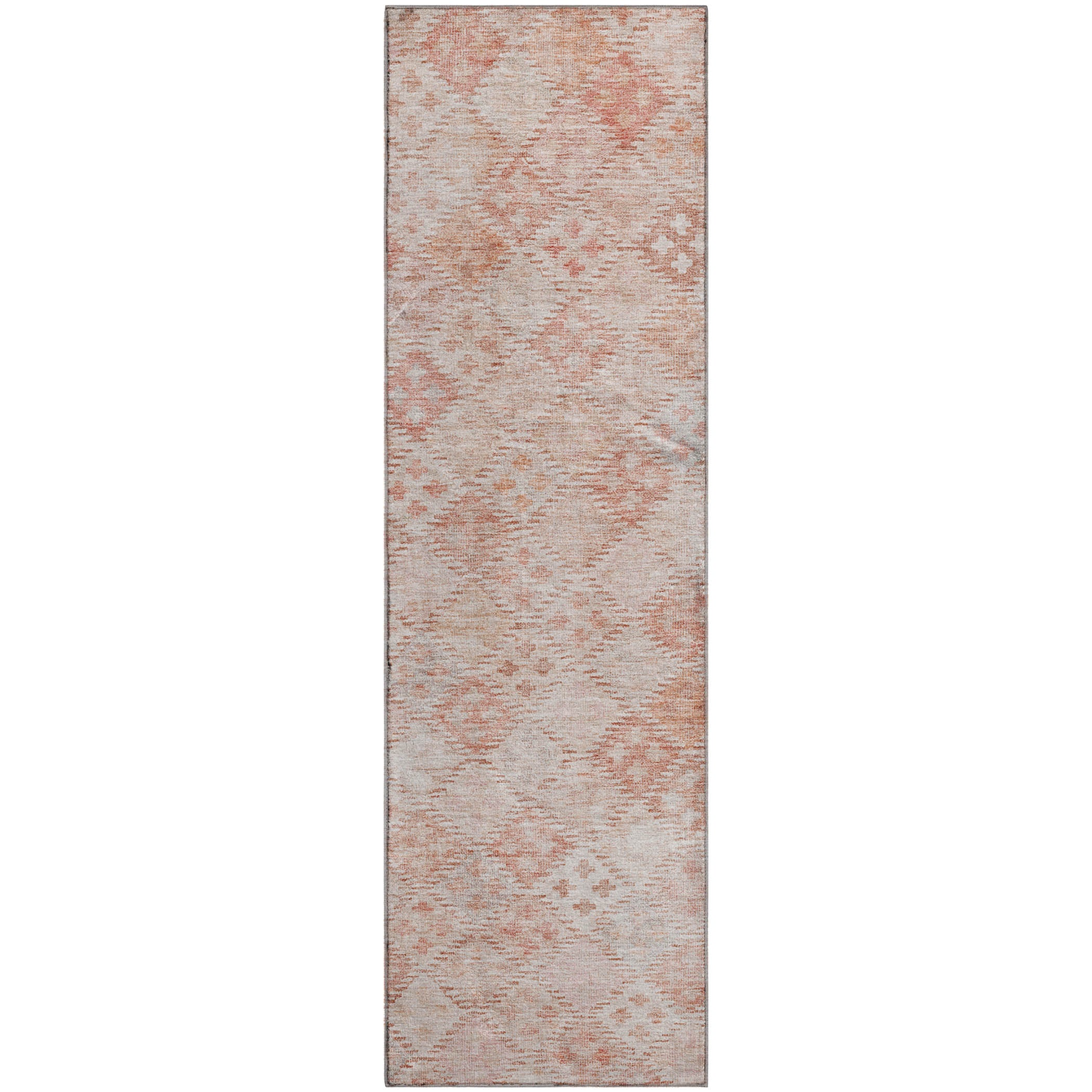 Antigua Machine Washable Transitional Pink Rug 2'3" x 7'6" #shape_Runner