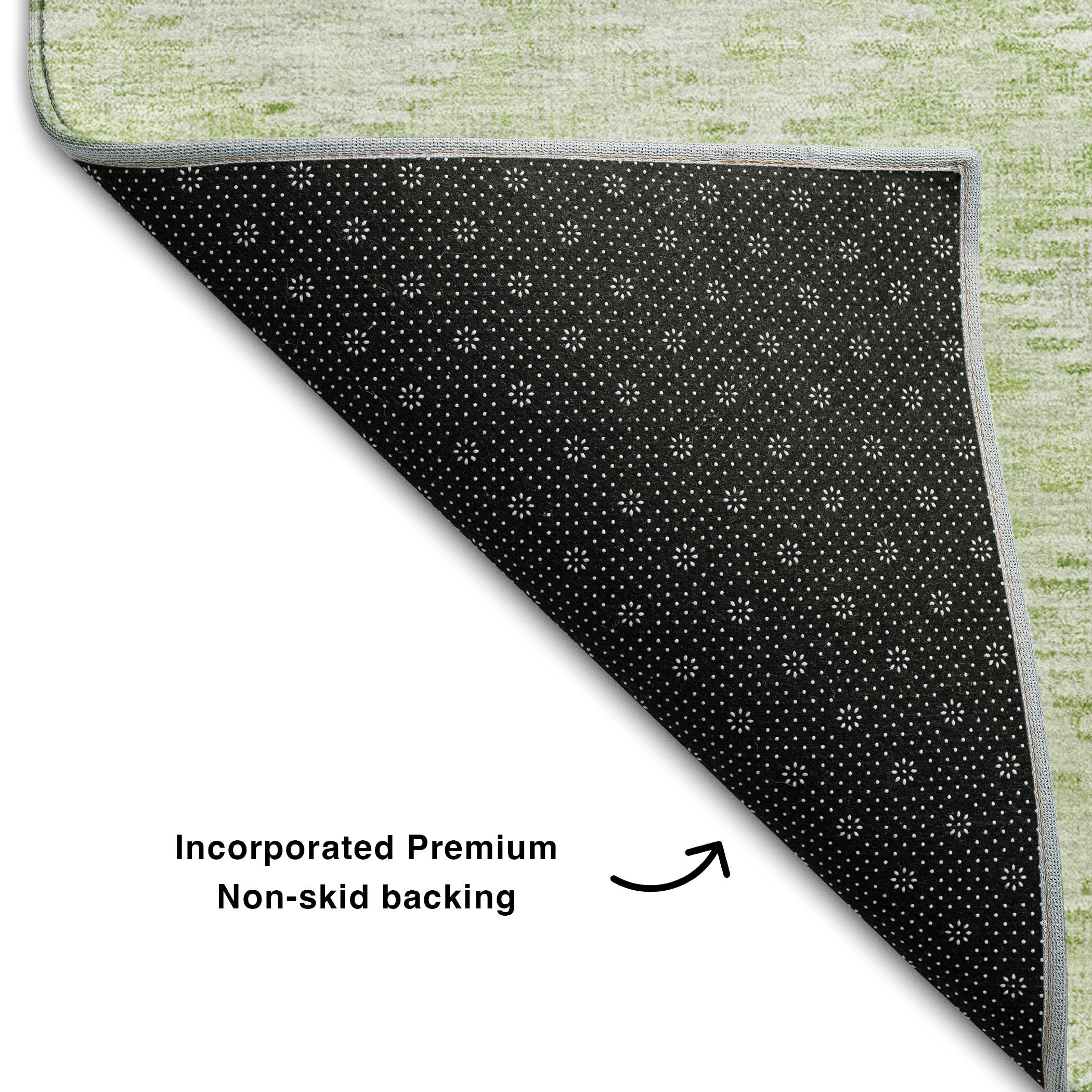 Antigua Machine Washable Transitional Sage Green Rug 1'8" x 2'6" #shape_Rectangle